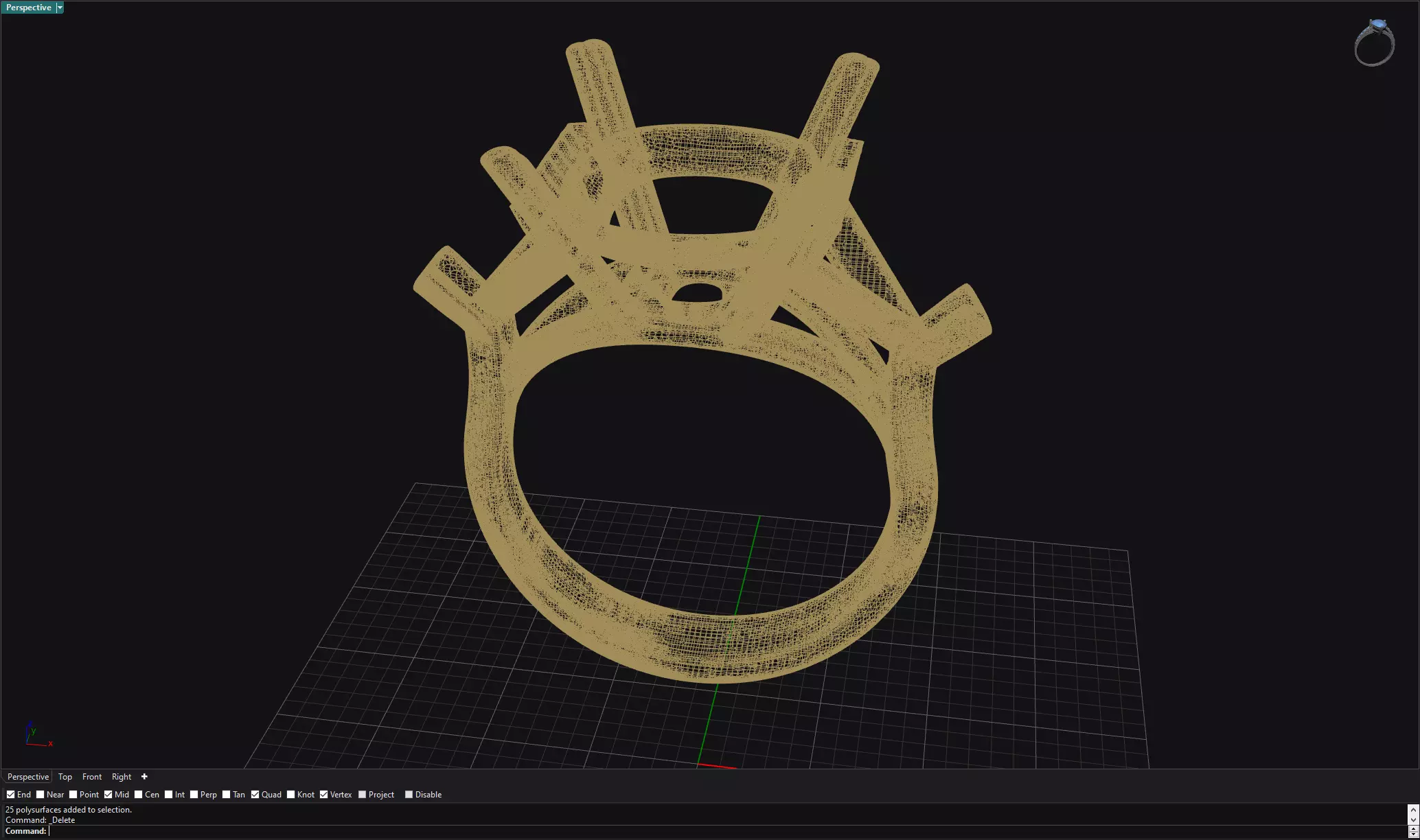 Custom Oval Ring 3D model_0