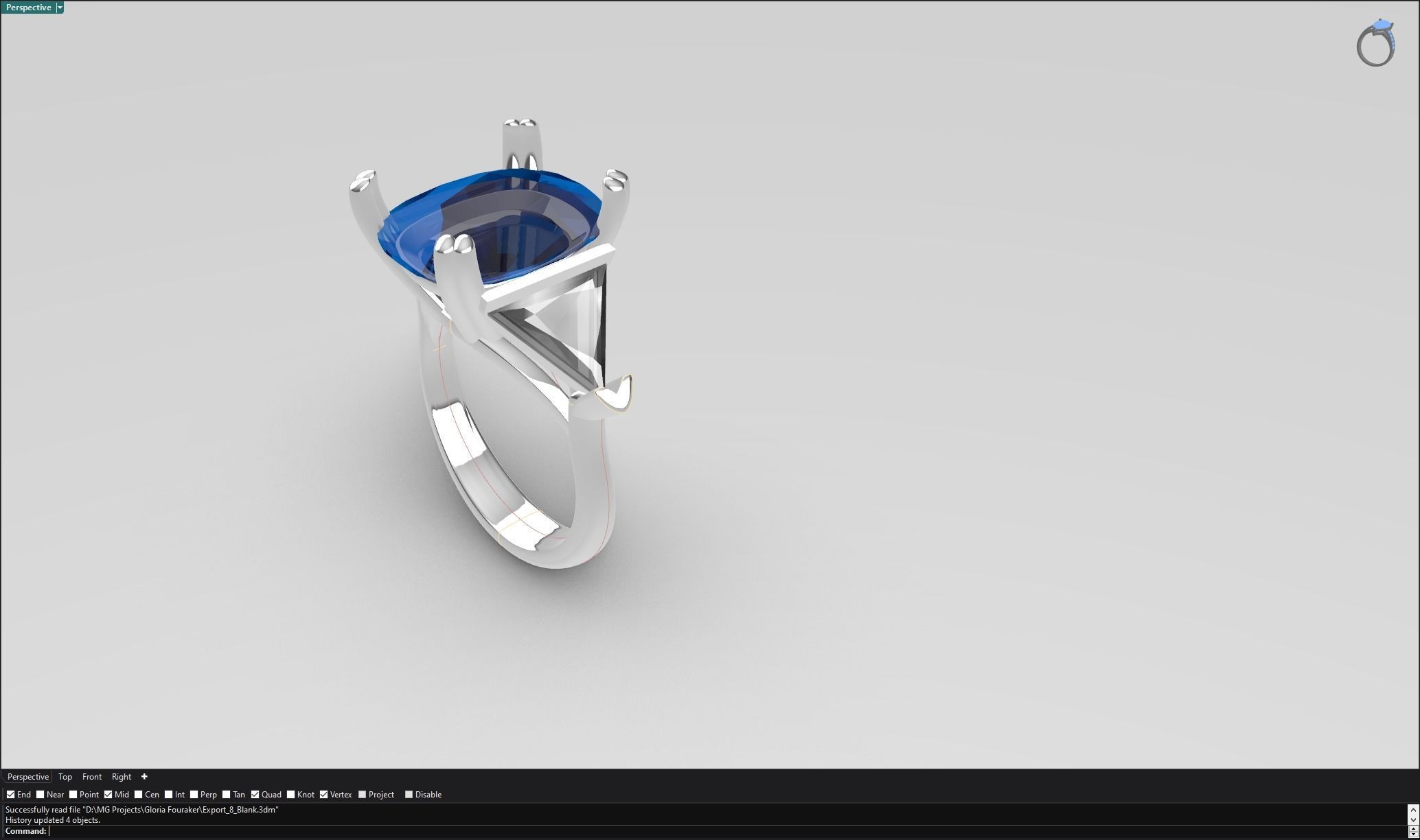Custom Oval Ring 3D model_2