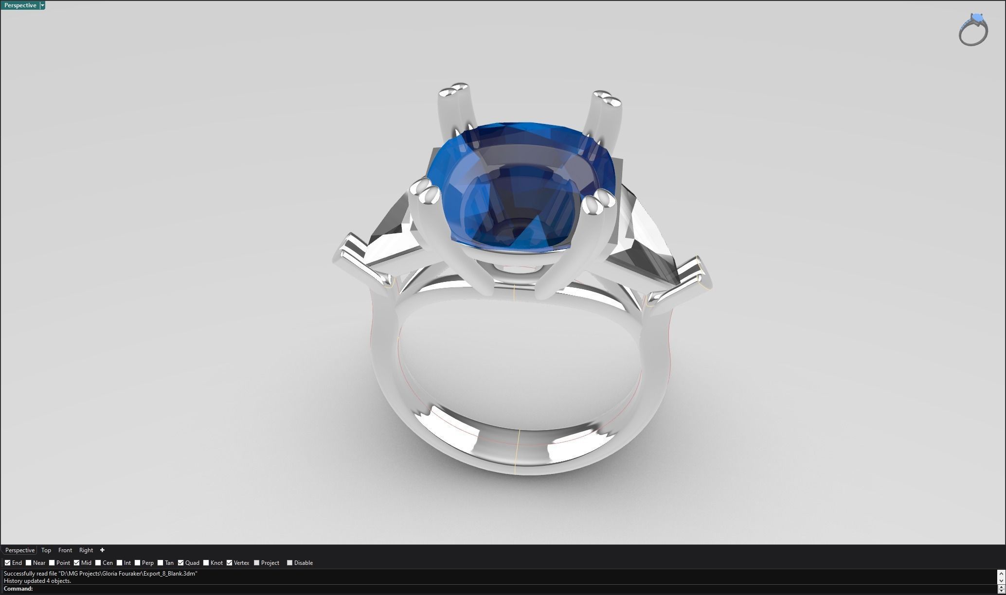 Custom Oval Ring 3D model_1
