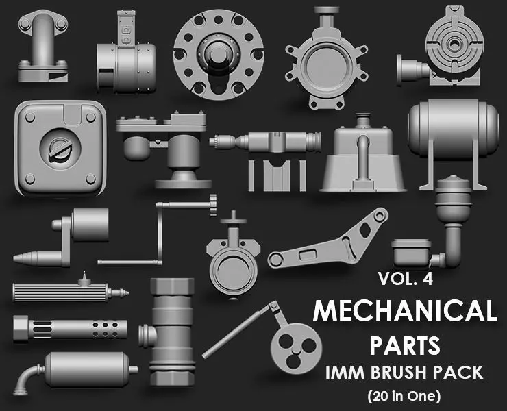 Mechanical Parts IMM Brush Pack 20 in One Vol 4 3D model