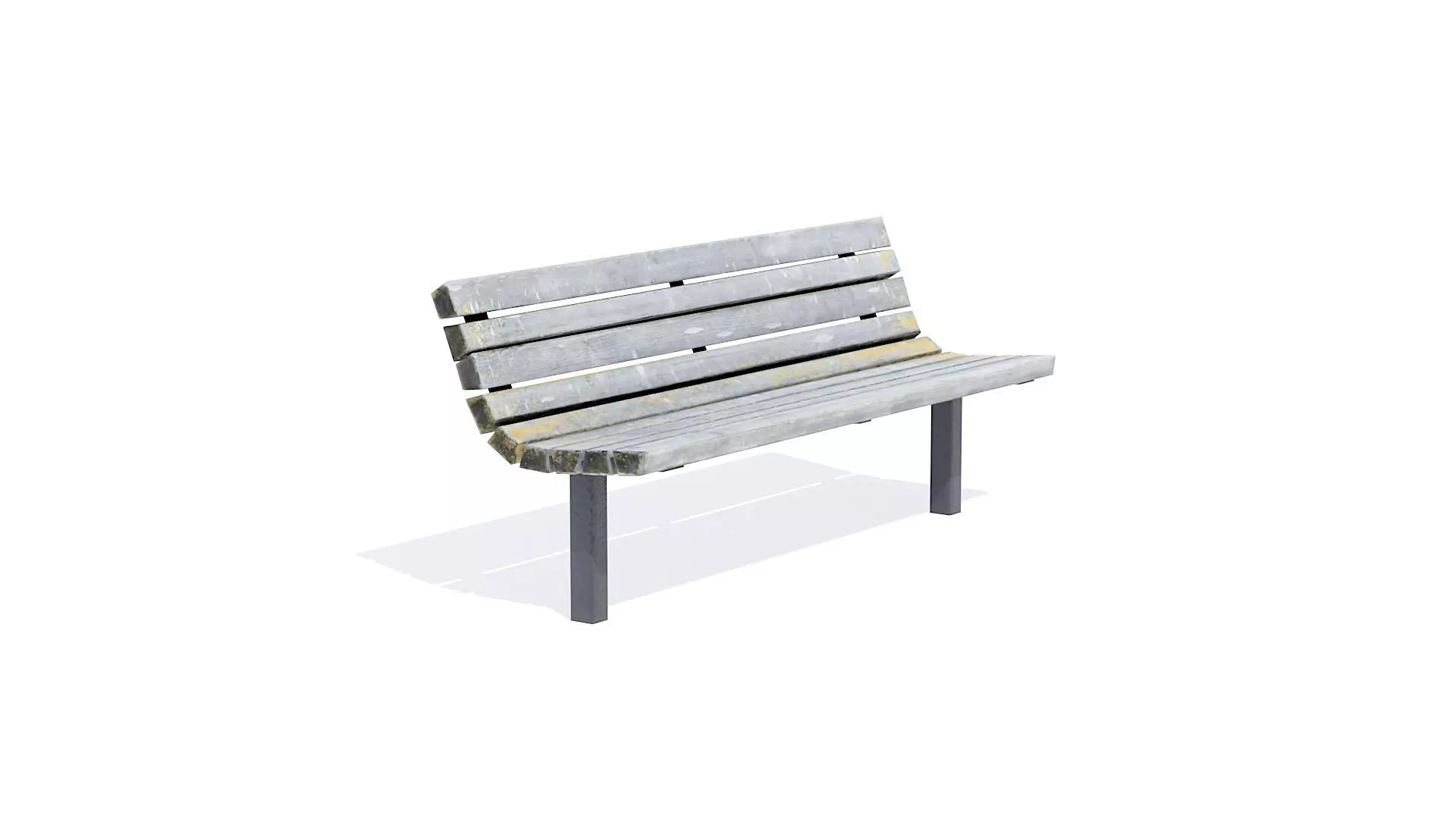 Wooden Bench Weathered 2 Free low-poly 3D model