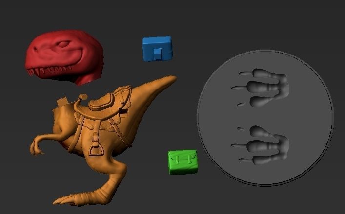 SMILING CARGO DINOSAUR 3D model_4