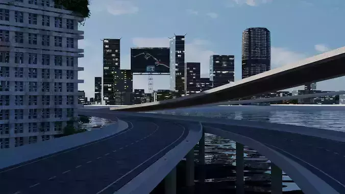 3d Cyberpunk scifi City Recife Environment 