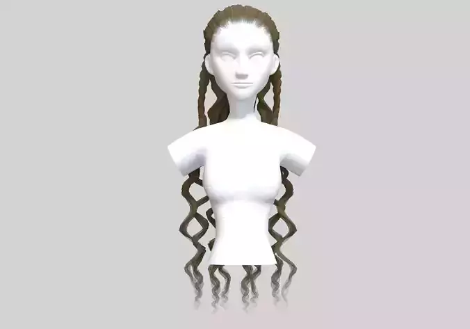 Wavy Female Hair 3D model Wavy Female Hair 3D model
