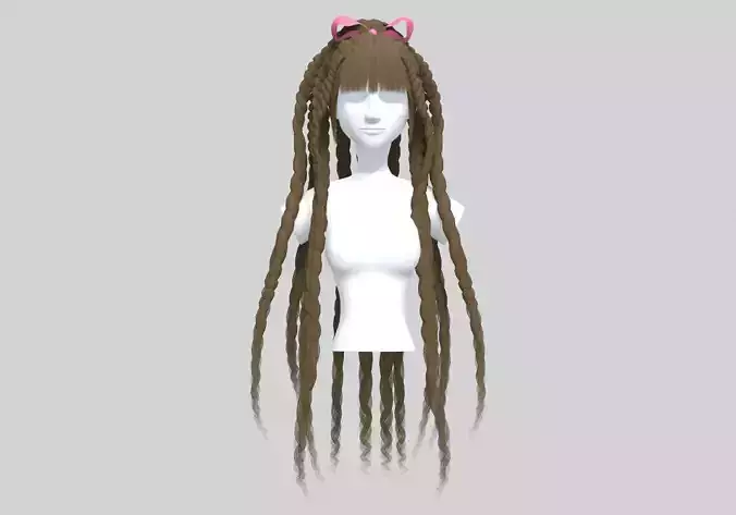 Stylized Ponytail Hairstyle  3D model