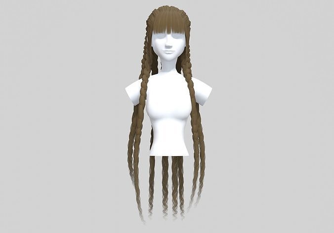 Stylized Braids Hairstyle  3D model