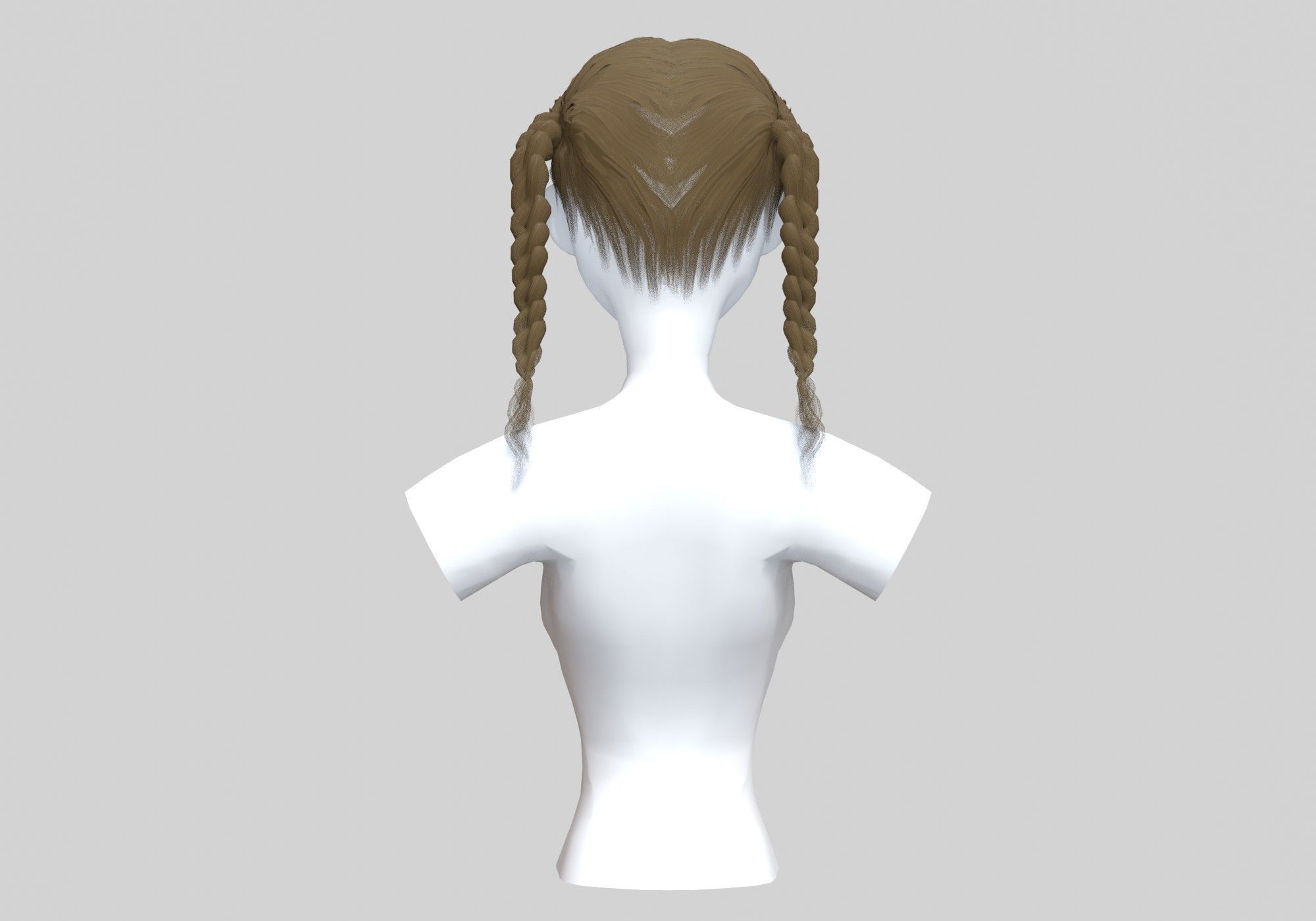 Ponytails Two Hairstyle 3D model_4