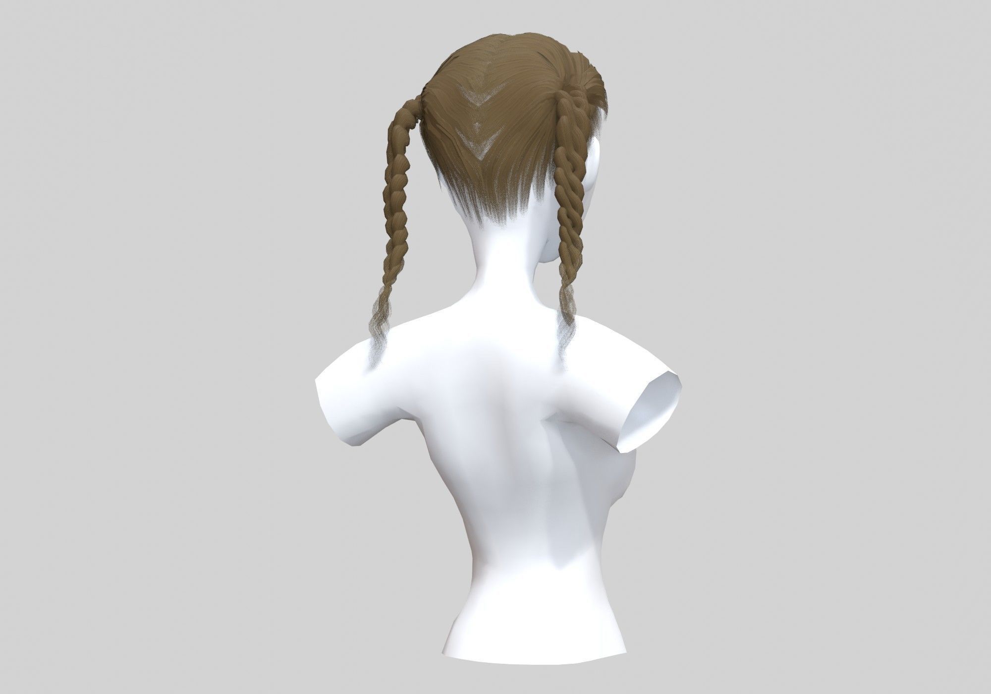 Ponytails Two Hairstyle 3D model_3
