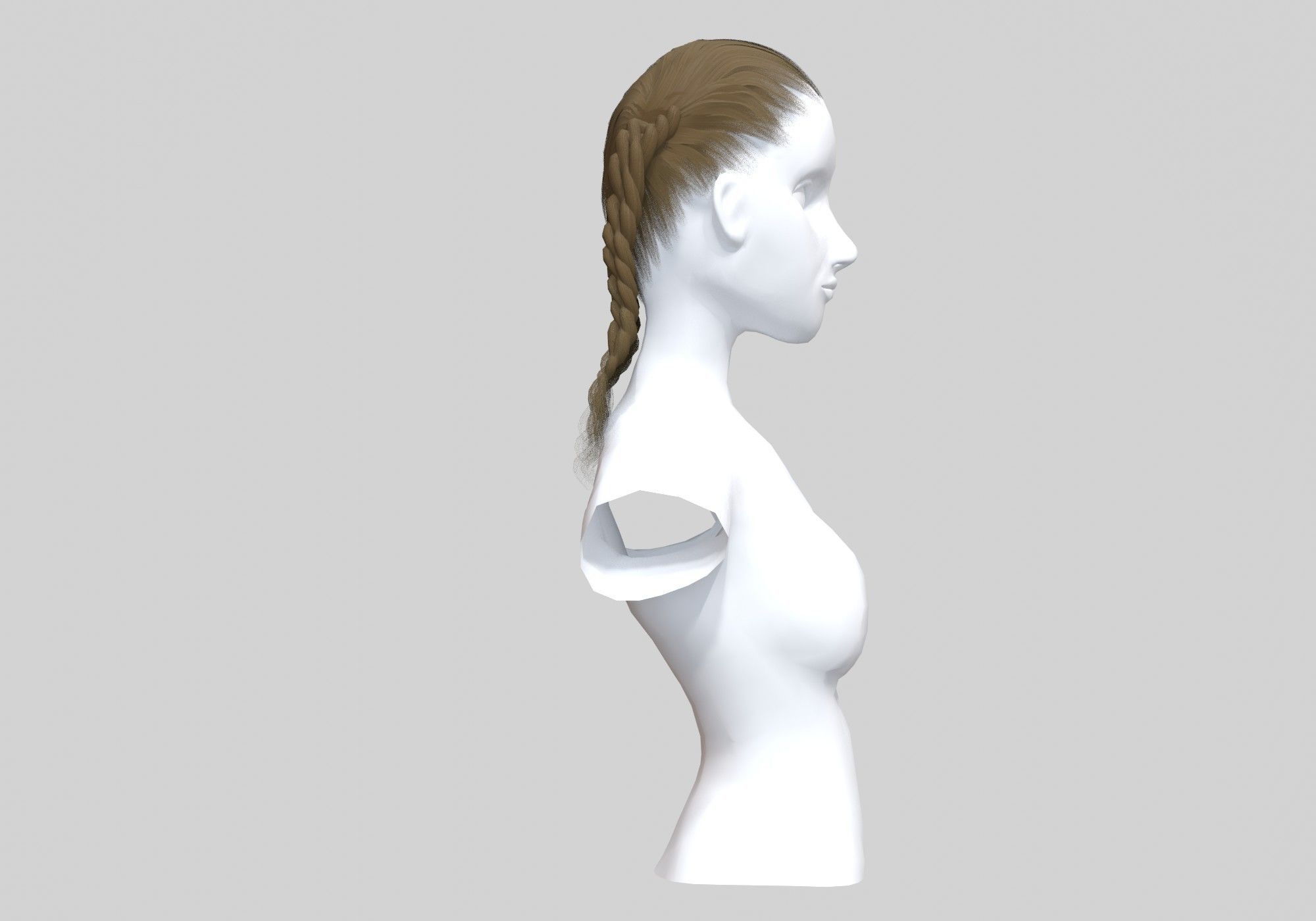 Ponytails Two Hairstyle 3D model_2
