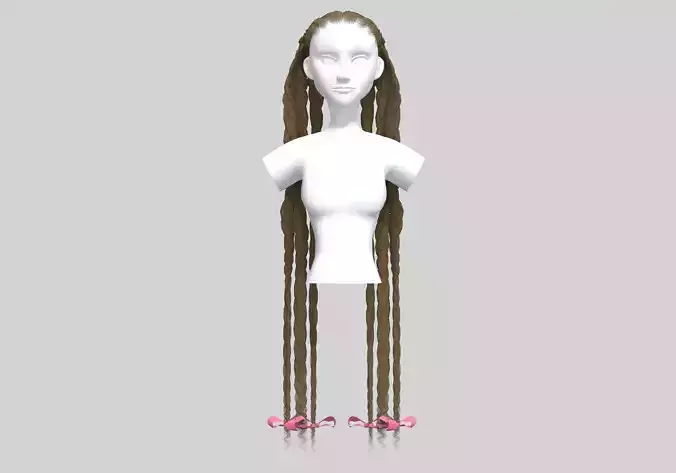 Ponytails Female Hairstyle 3D model Ponytails Female Hairstyle 3D model