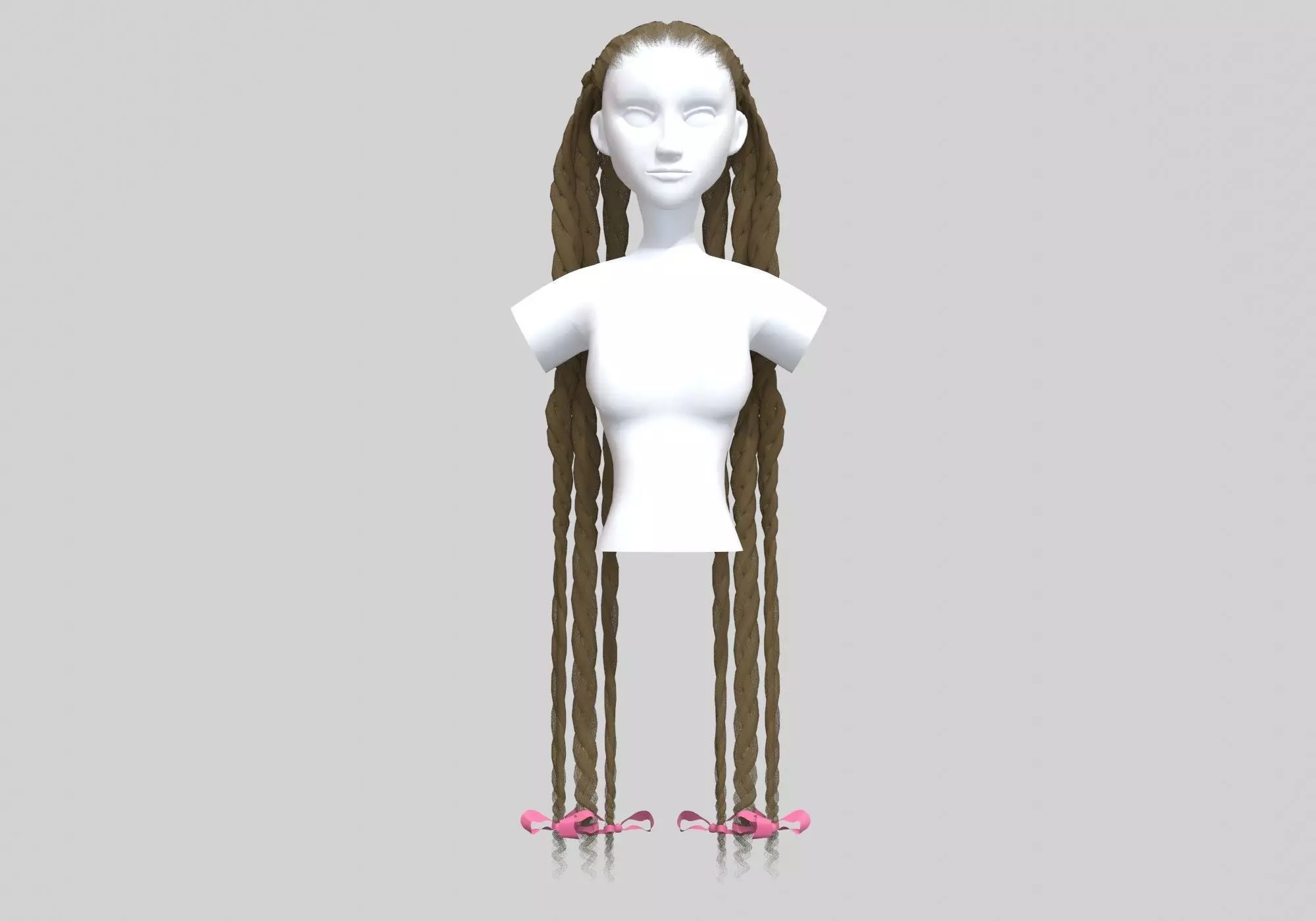 Ponytails Female Hairstyle 3D model_0