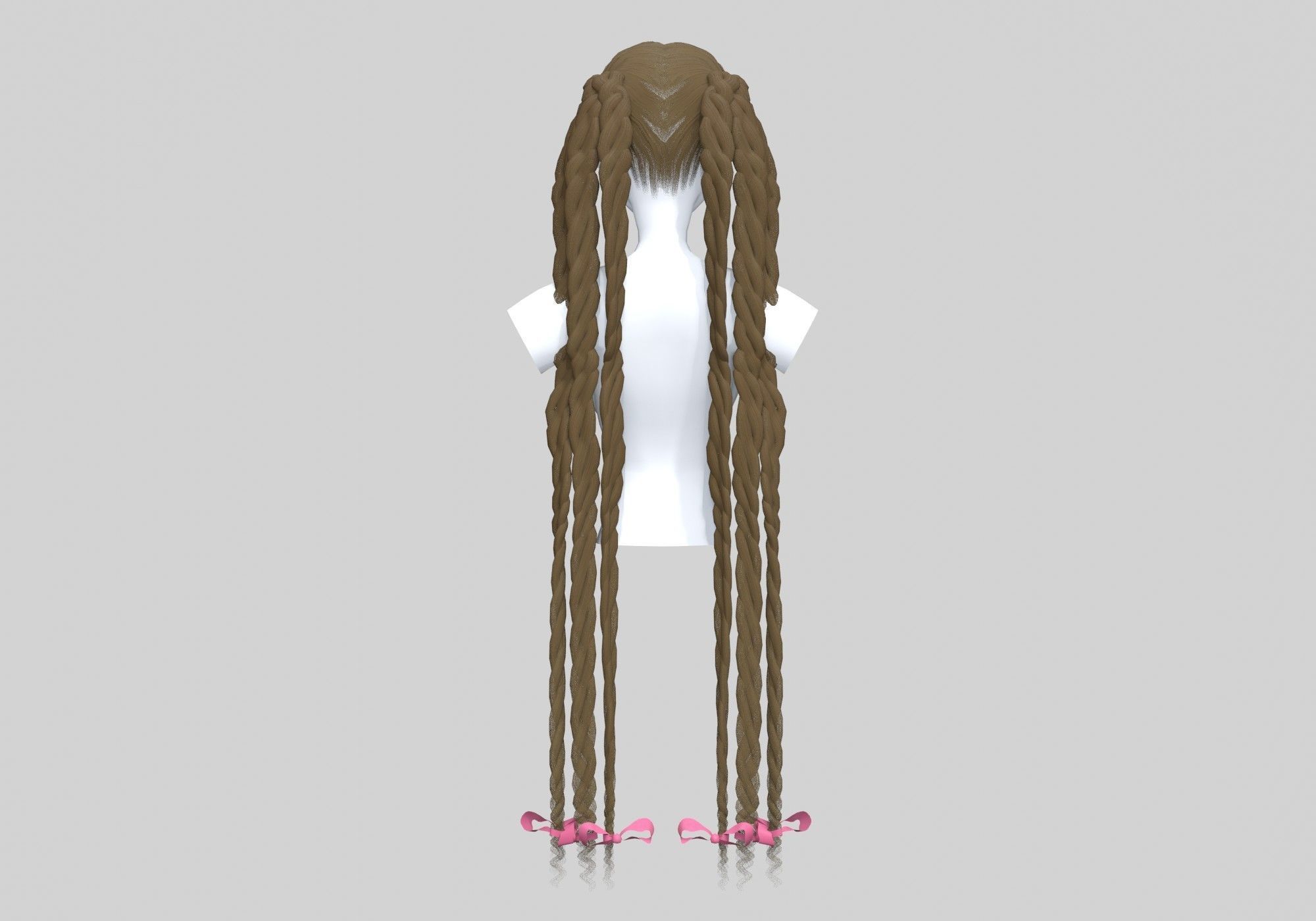Ponytails Female Hairstyle 3D model_4