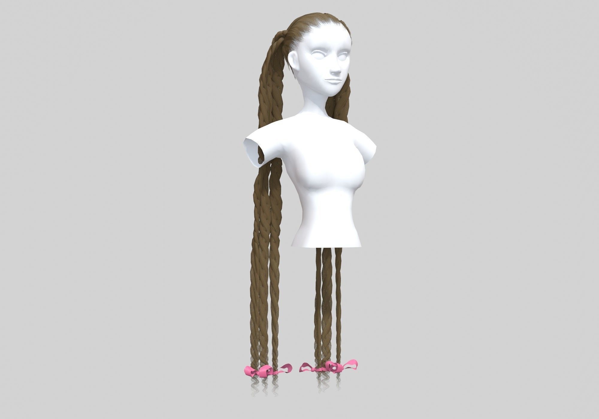 Ponytails Female Hairstyle 3D model_1