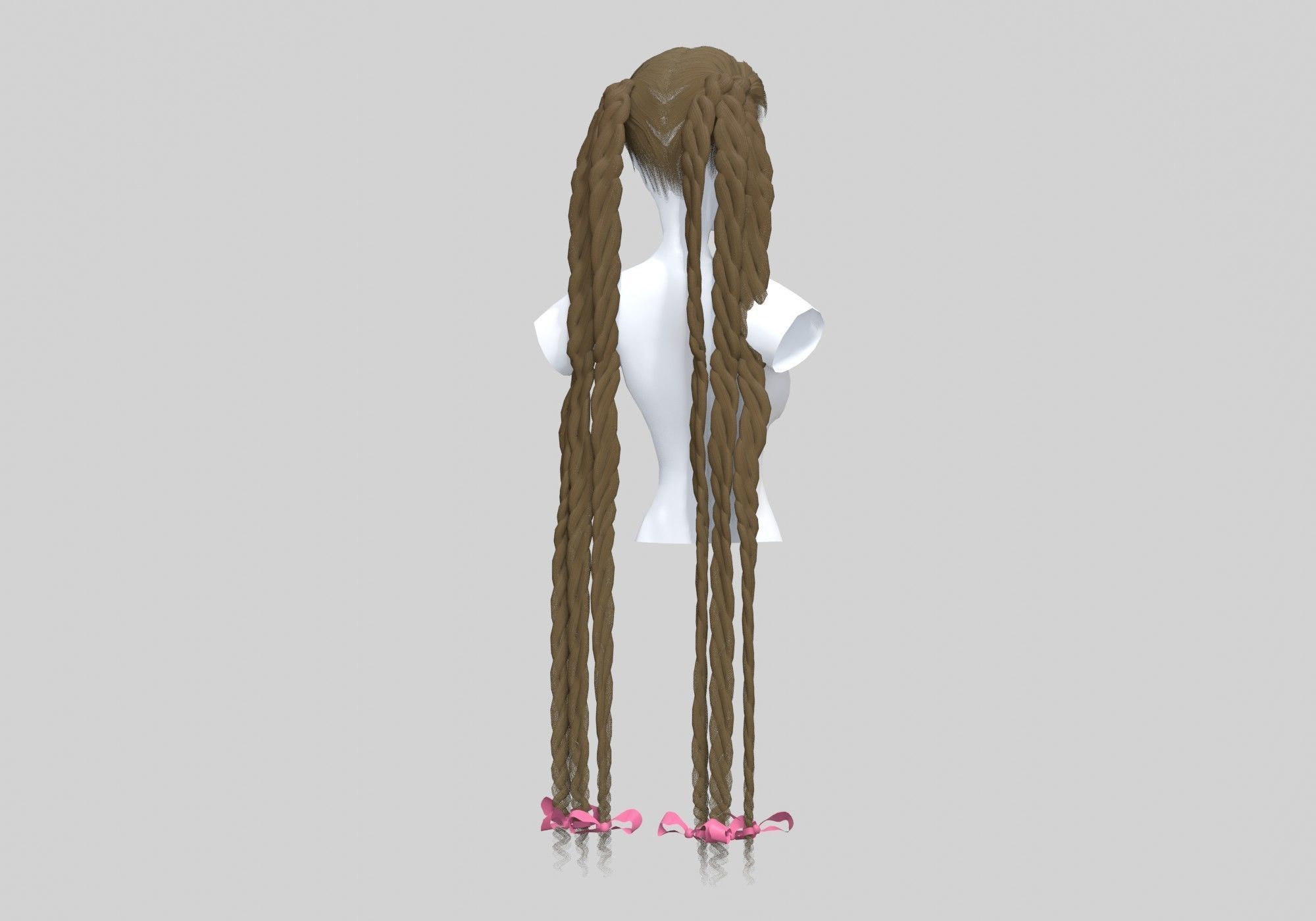 Ponytails Female Hairstyle 3D model_3
