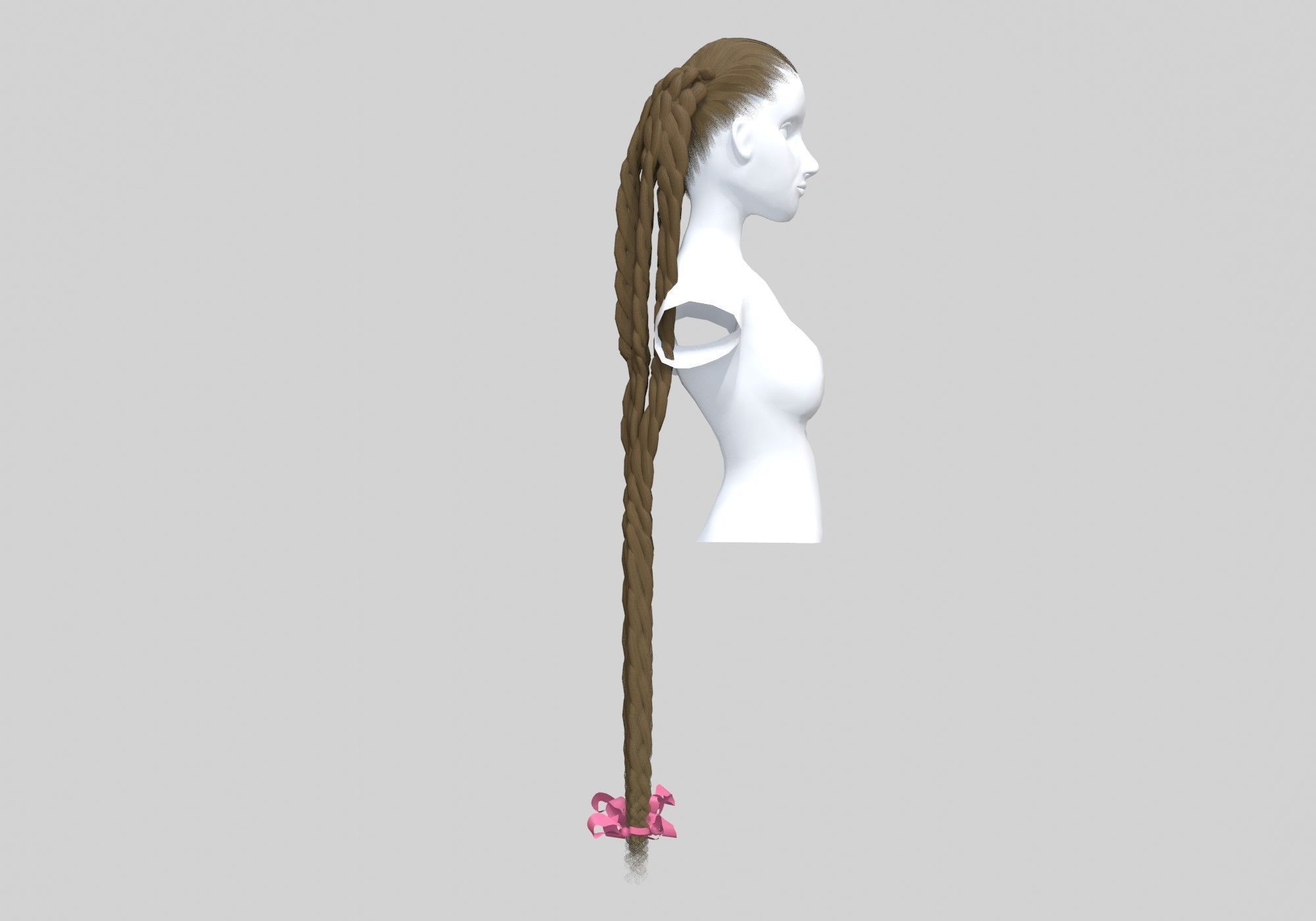 Ponytails Female Hairstyle 3D model_2