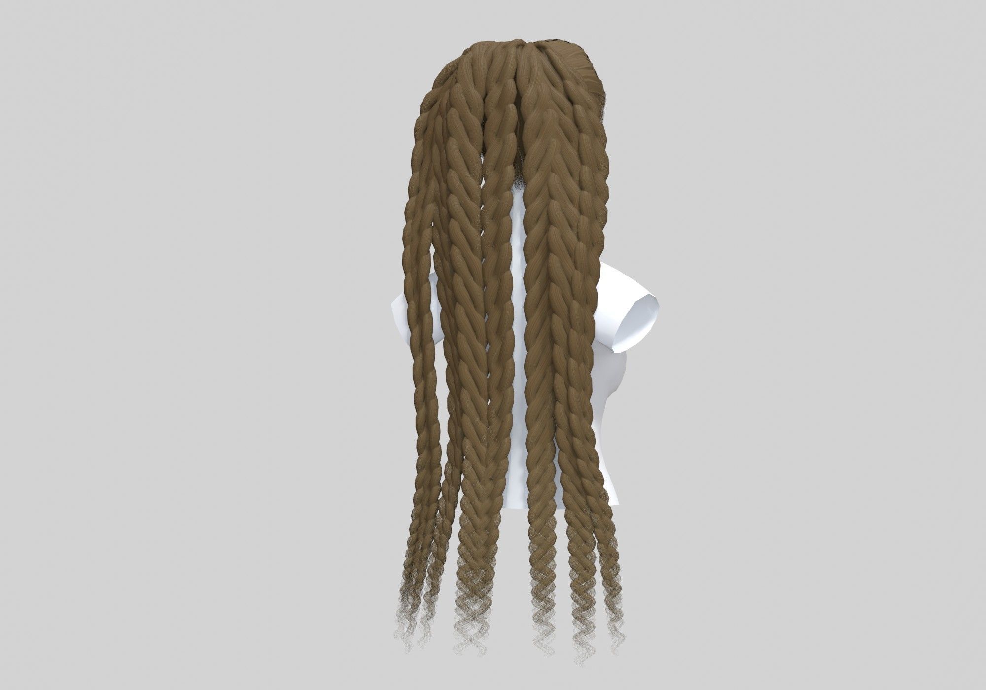 Ponytail Braids Hairstyle  3D model_3