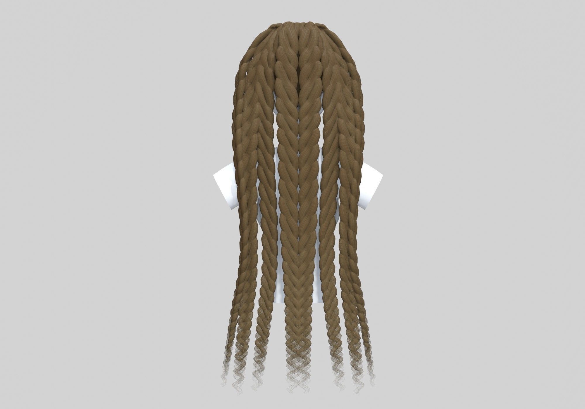 Ponytail Braids Hairstyle  3D model_4