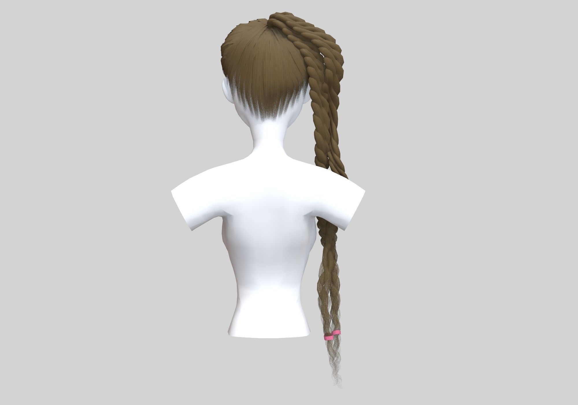 Long Ponytail Hairstyle  3D model_4