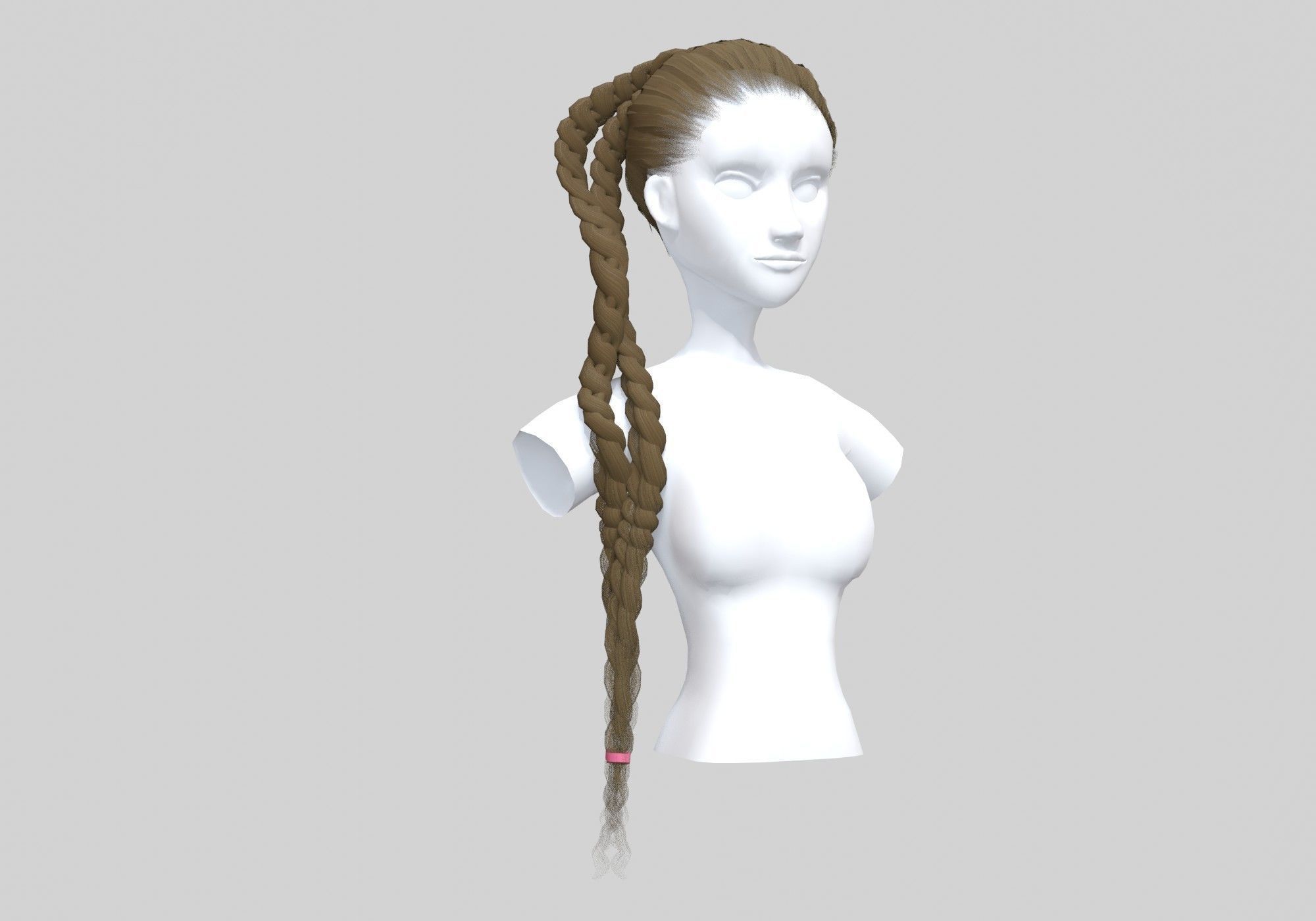 Long Ponytail Hairstyle  3D model_1