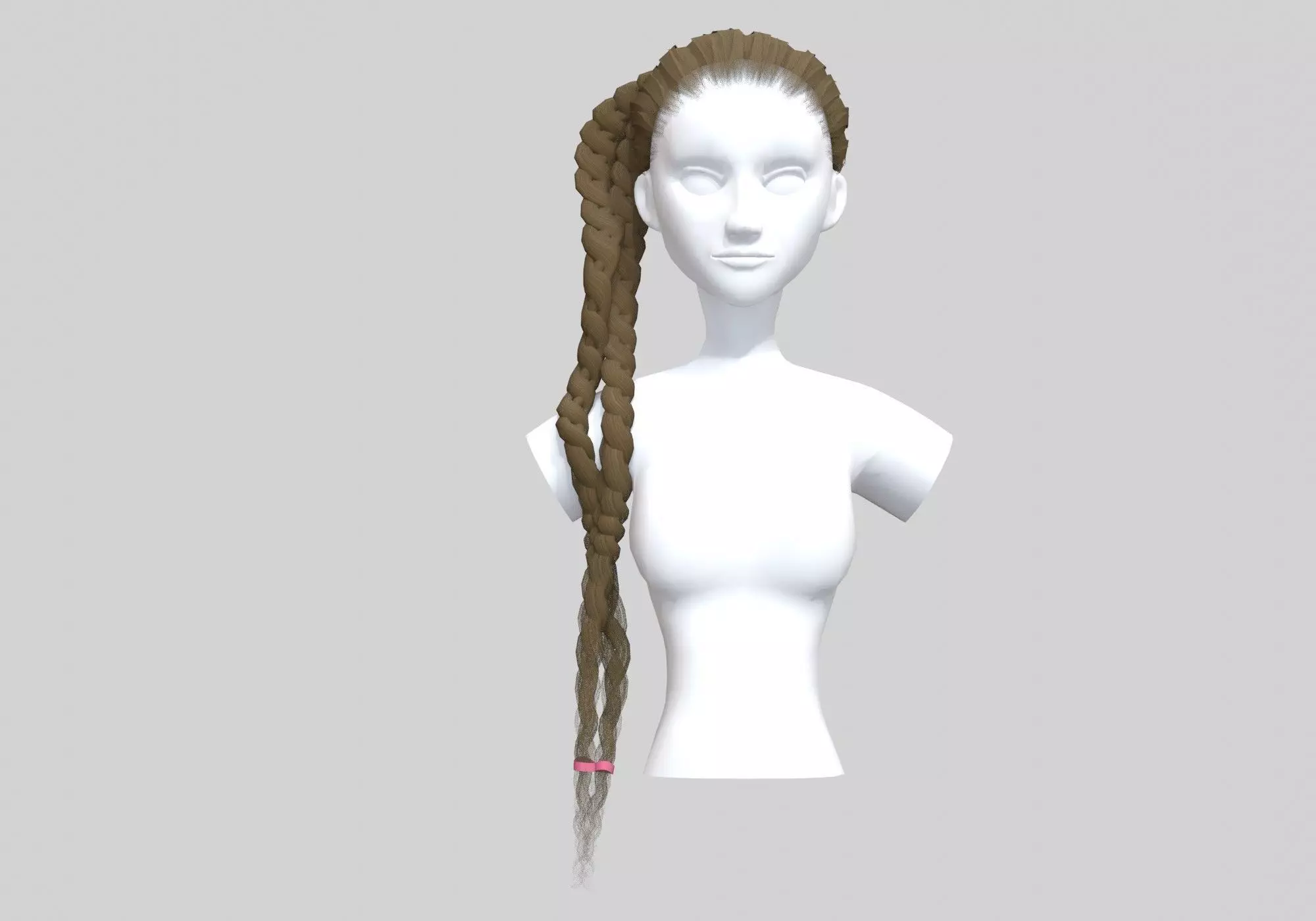 Long Ponytail Hairstyle  3D model_0