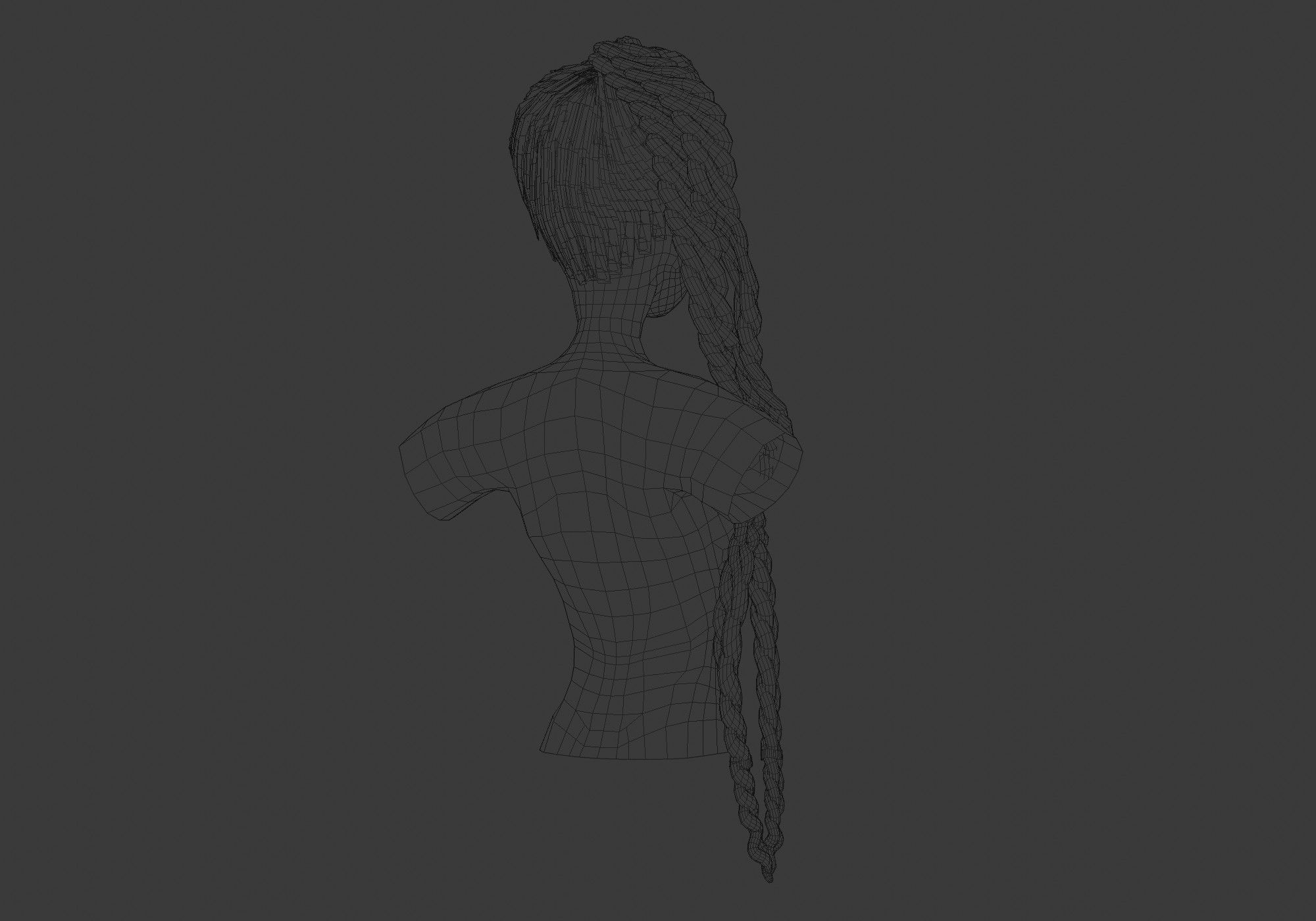 Long Ponytail Hairstyle  3D model_8