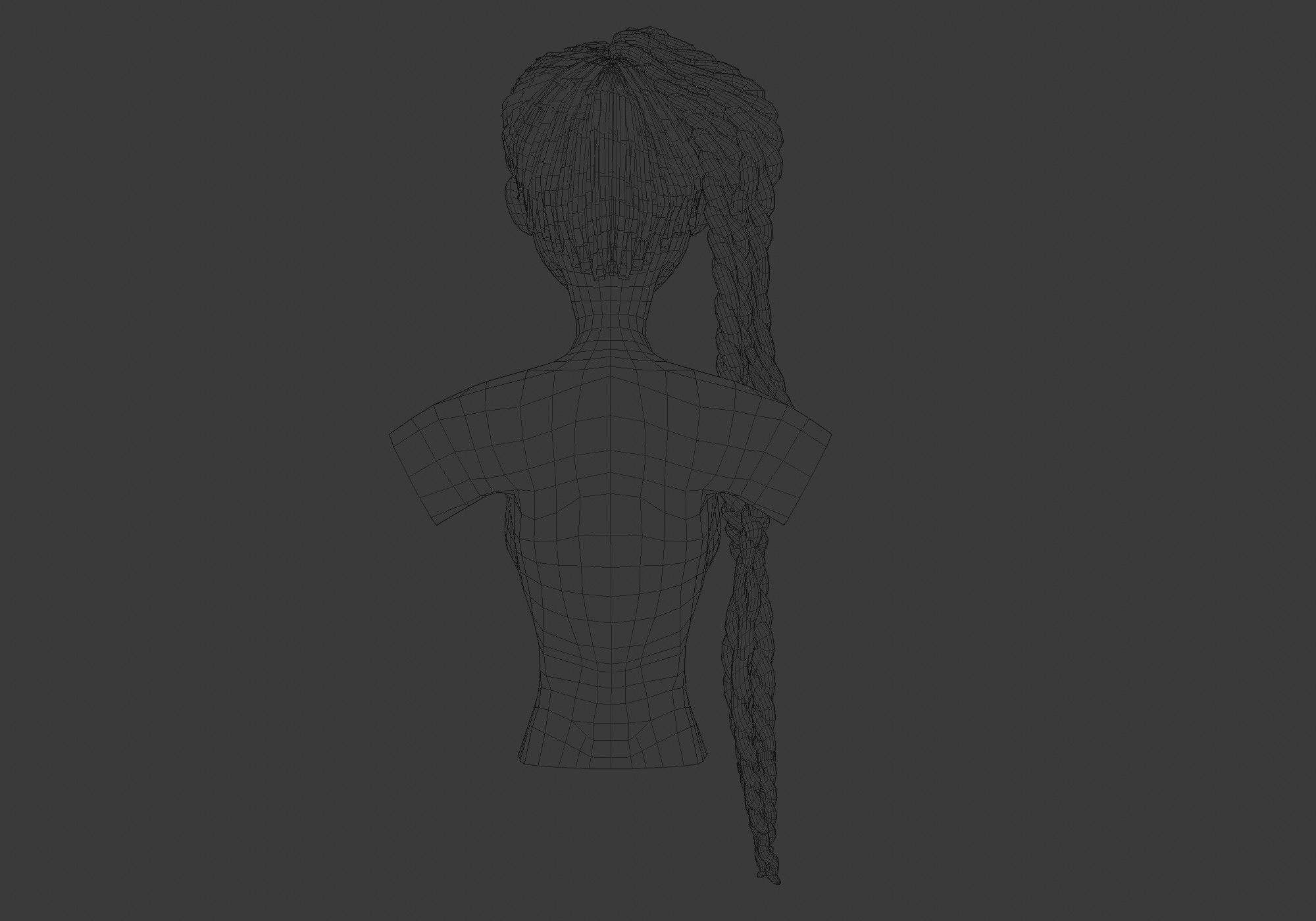 Long Ponytail Hairstyle  3D model_9