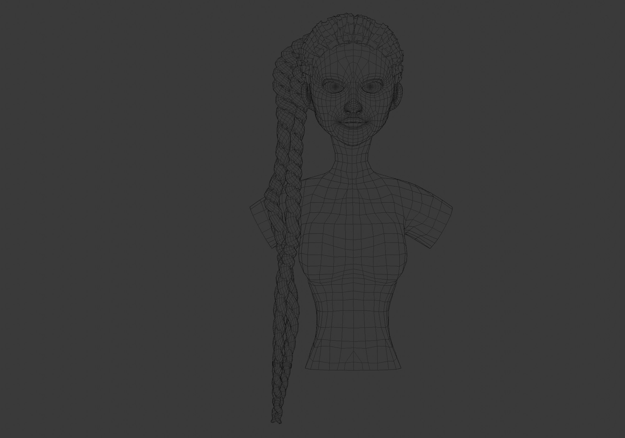 Long Ponytail Hairstyle  3D model_5