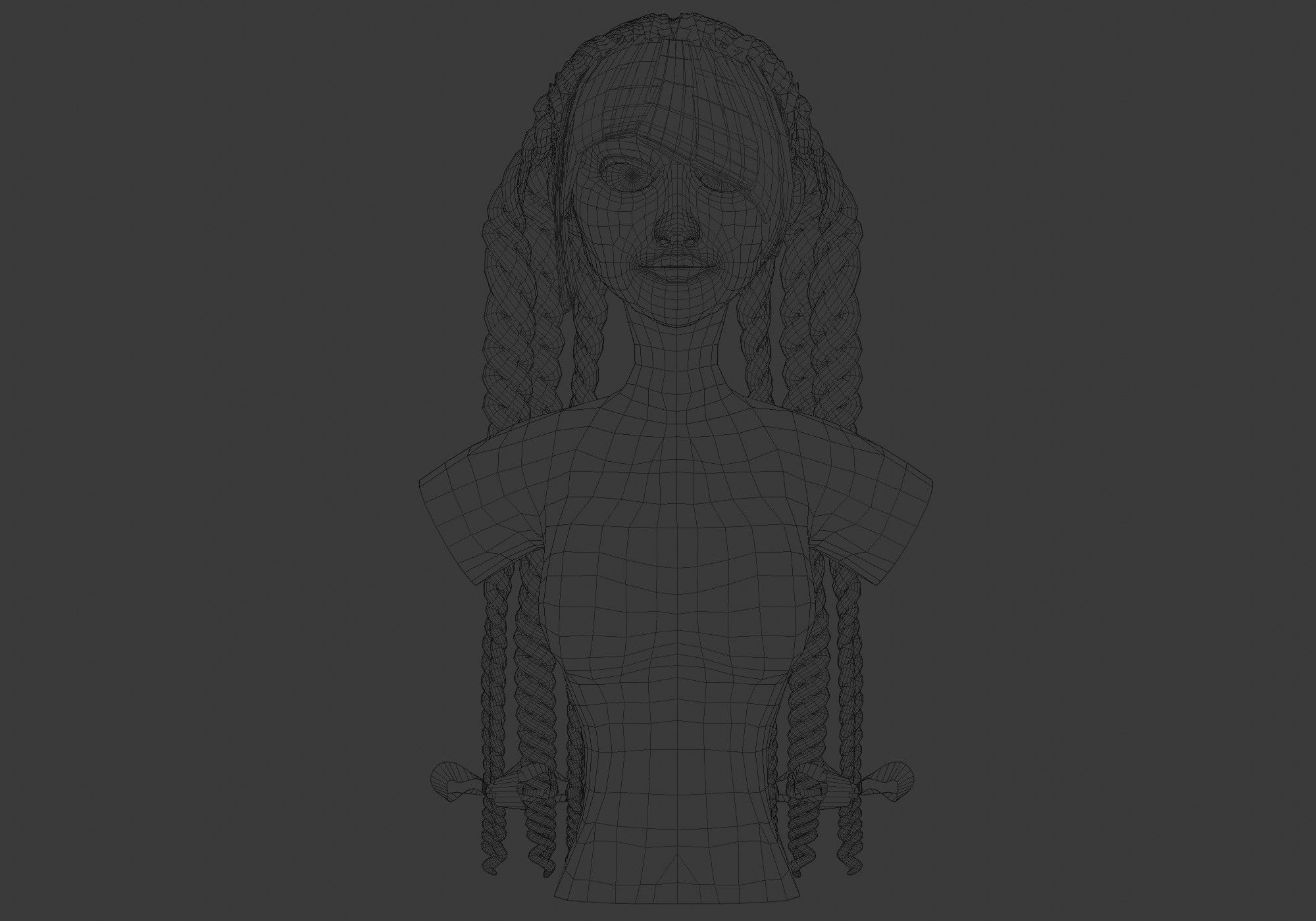 Long Female Hairstyle 3D model_5