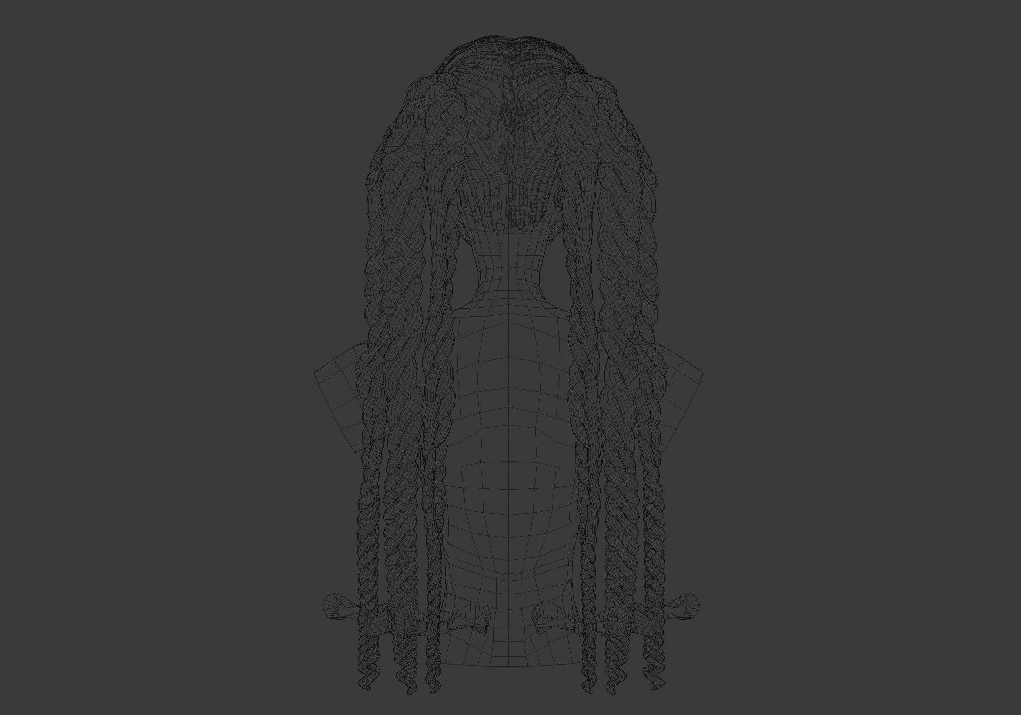 Long Female Hairstyle 3D model_9