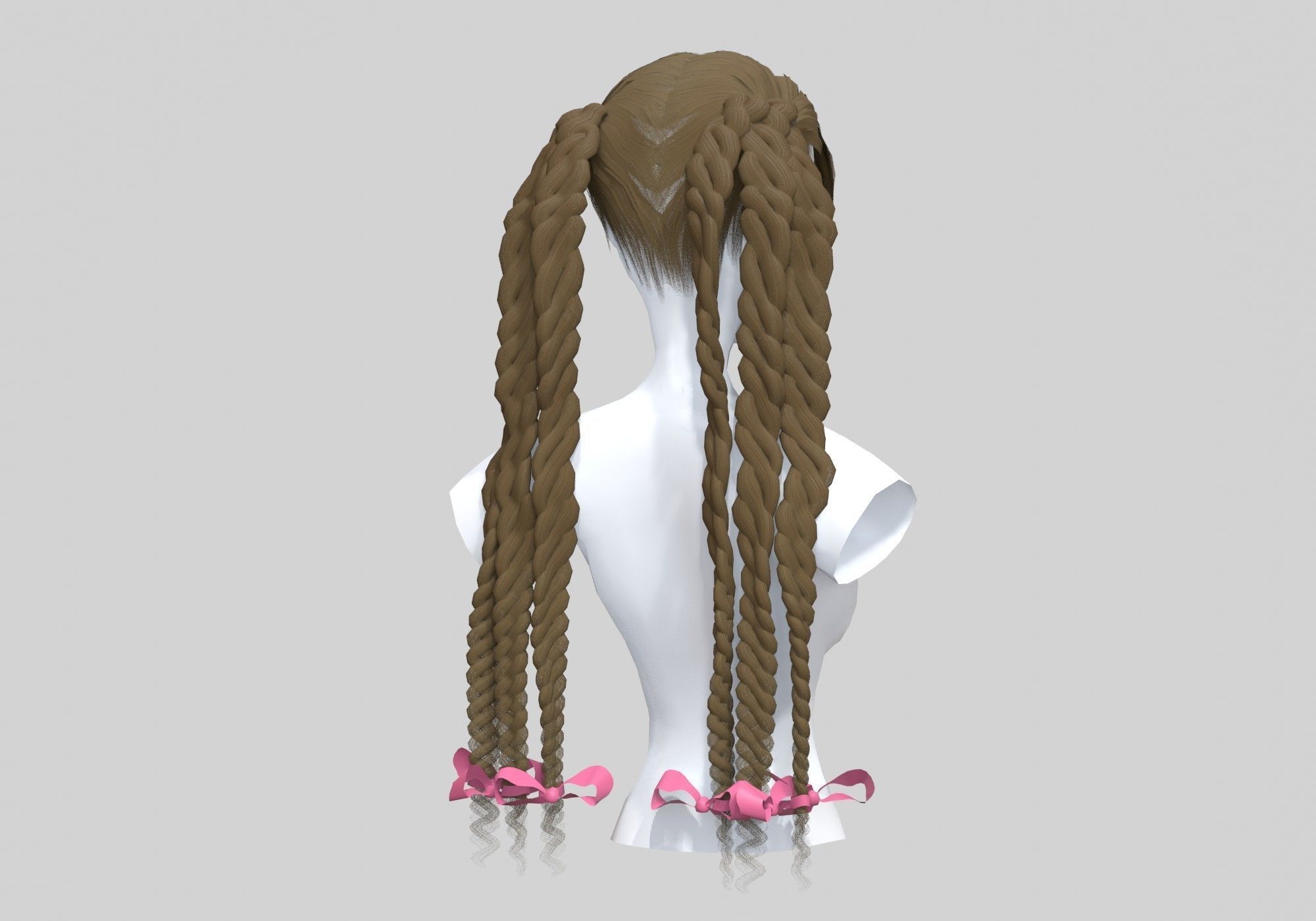 Long Female Hairstyle 3D model_3
