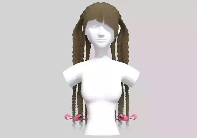 Long Female Hairstyle 3D model Long Female Hairstyle 3D model