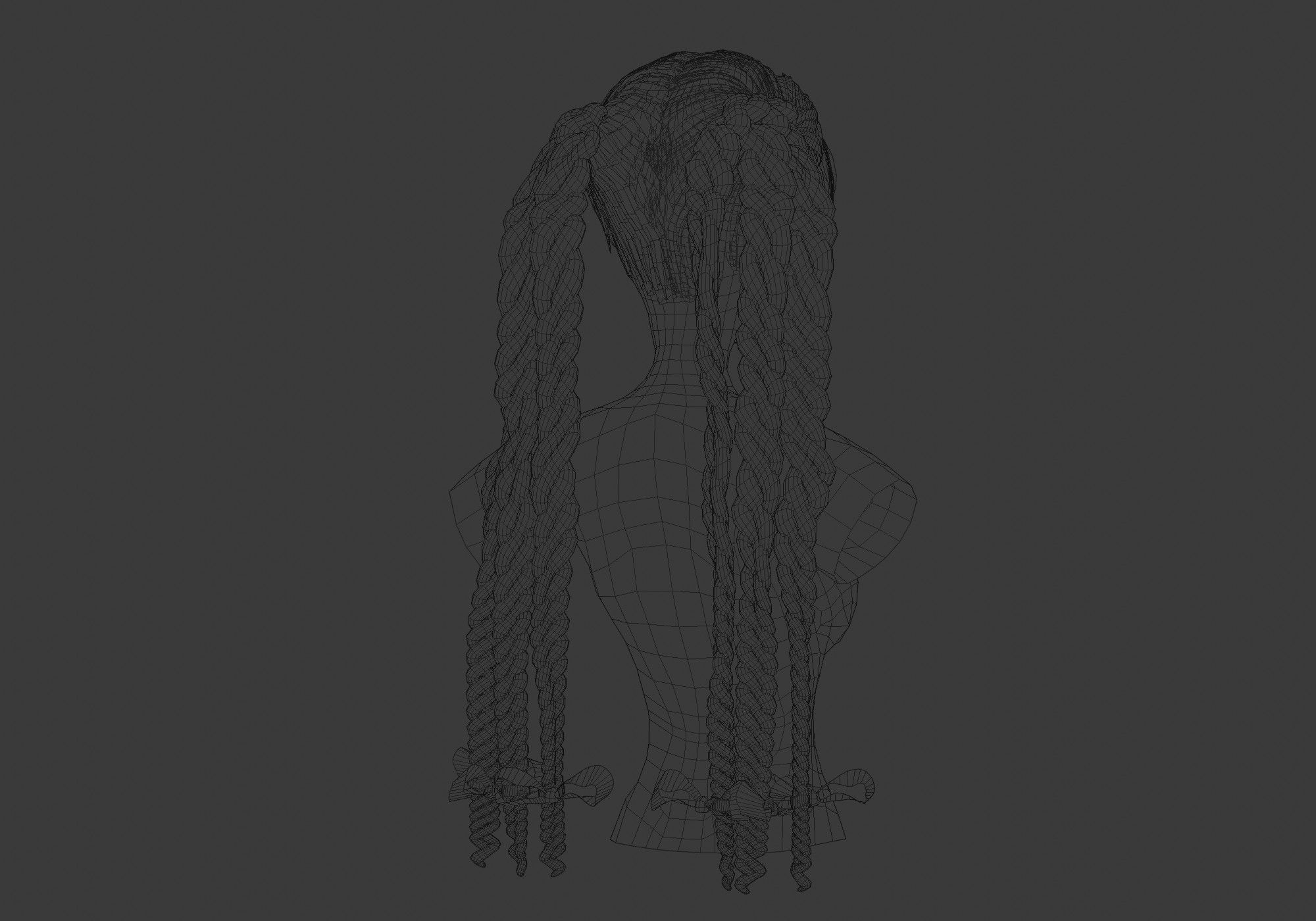 Long Female Hairstyle 3D model_8