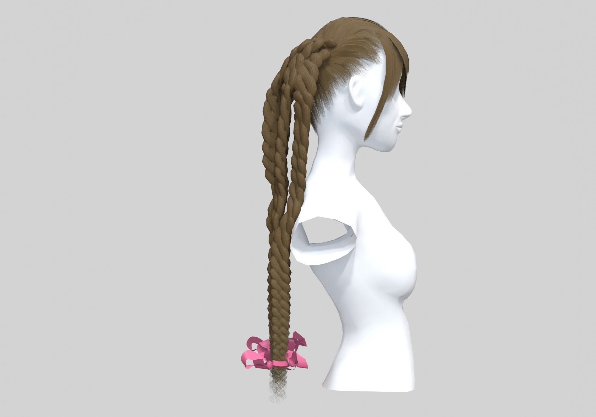 Long Female Hairstyle 3D model_2
