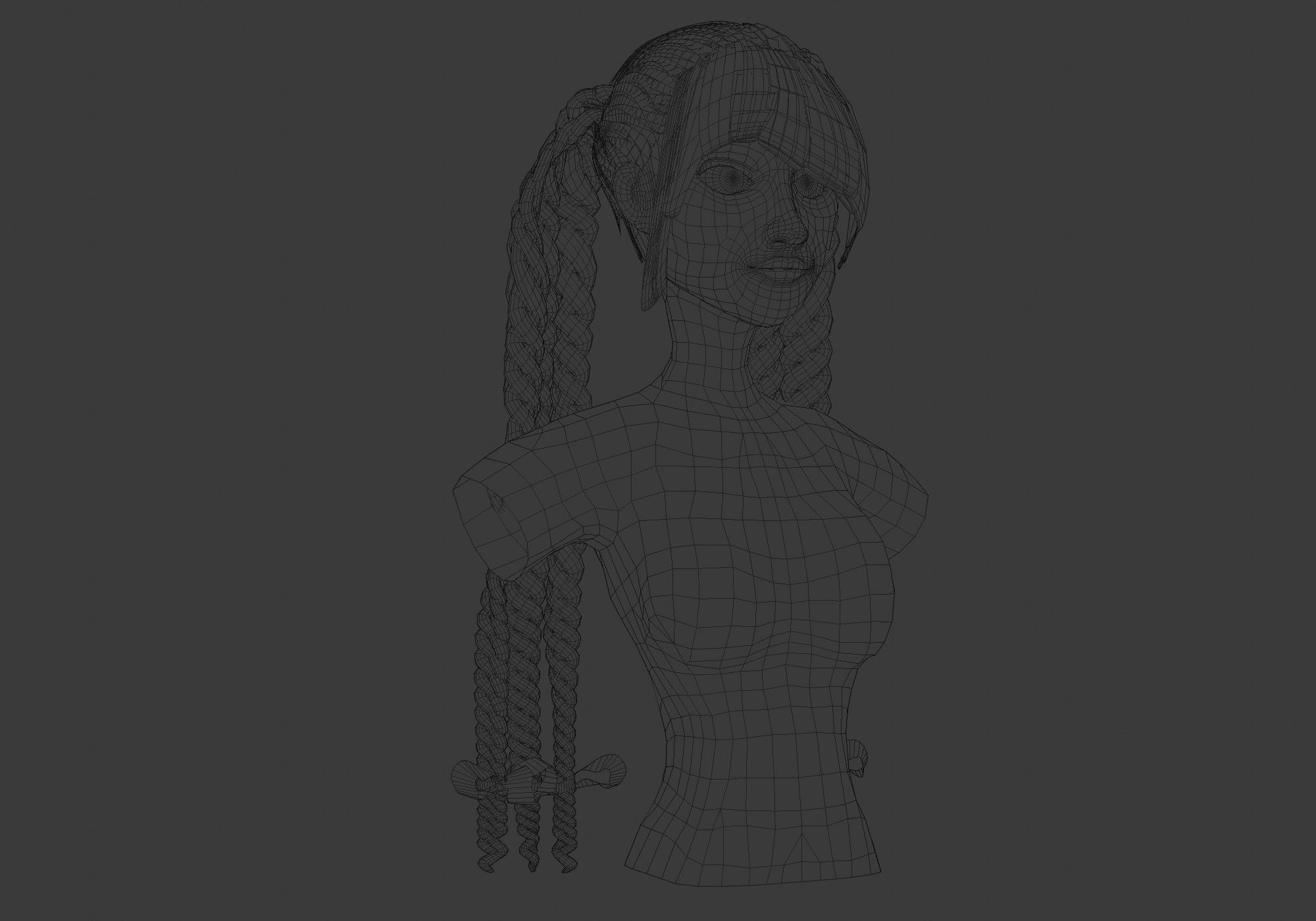 Long Female Hairstyle 3D model_6