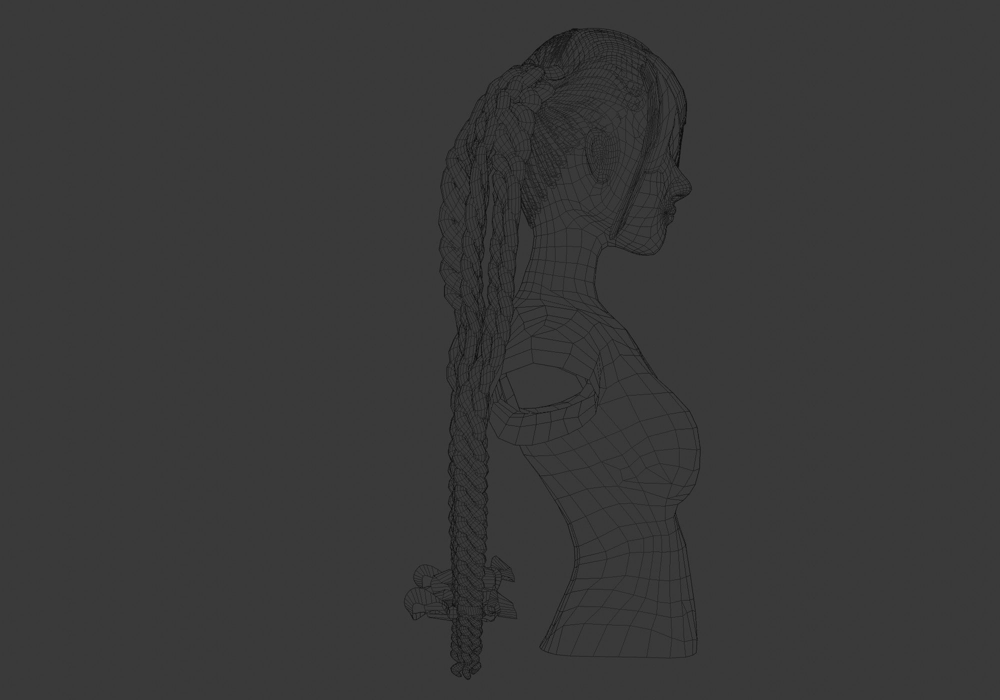 Long Female Hairstyle 3D model_7