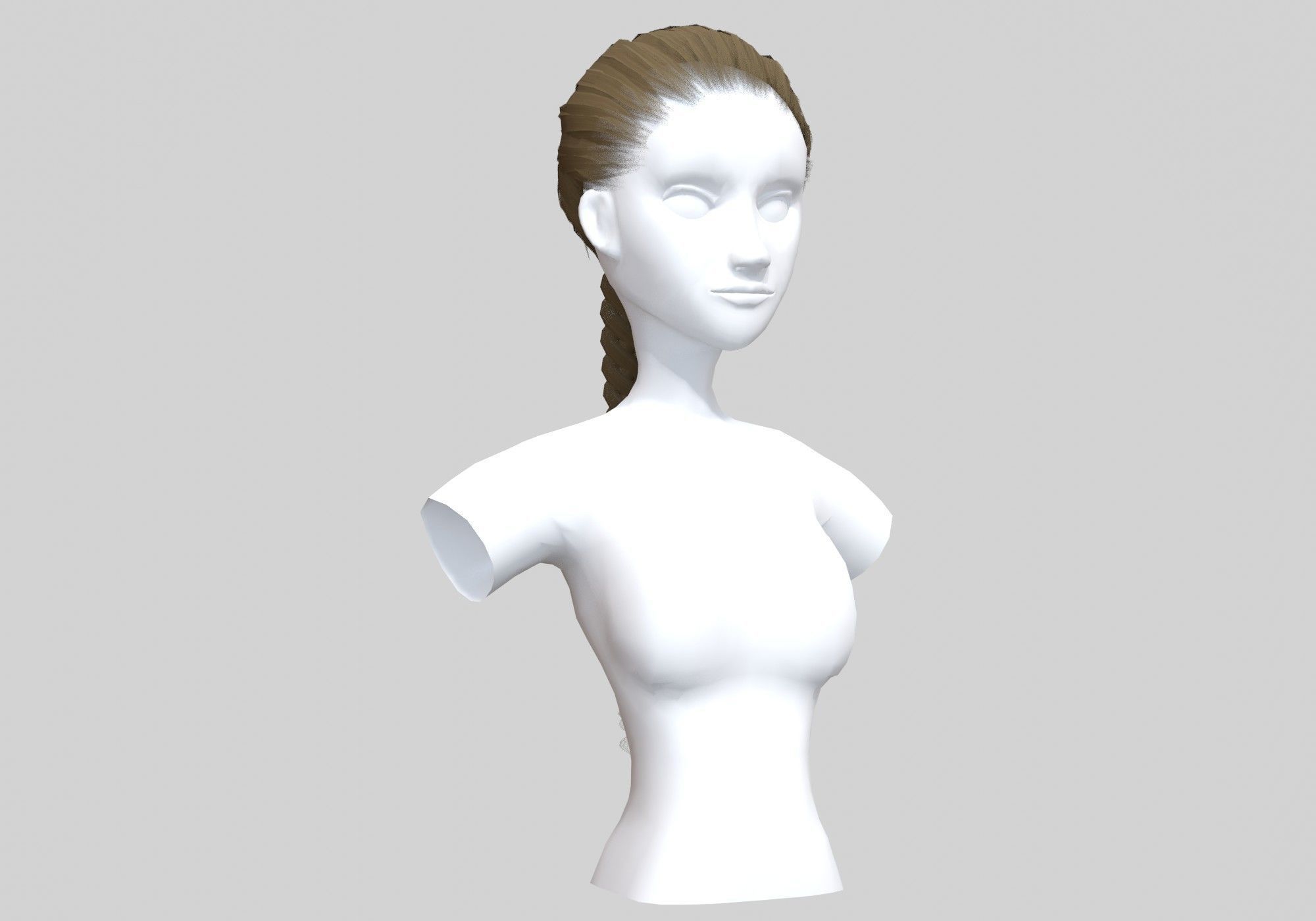 Long Braid Hairstyle 3D model_2
