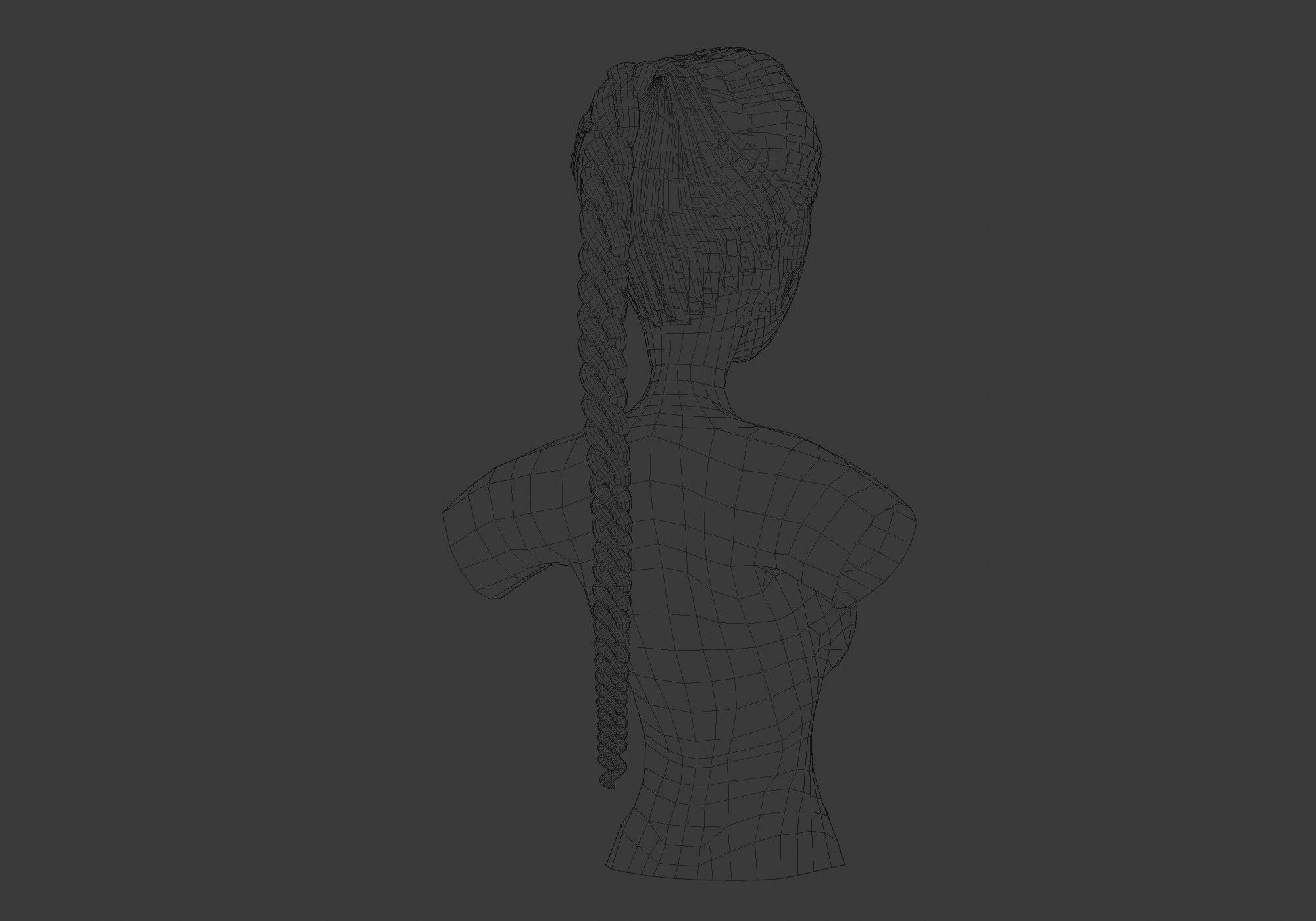 Long Braid Hairstyle 3D model_8