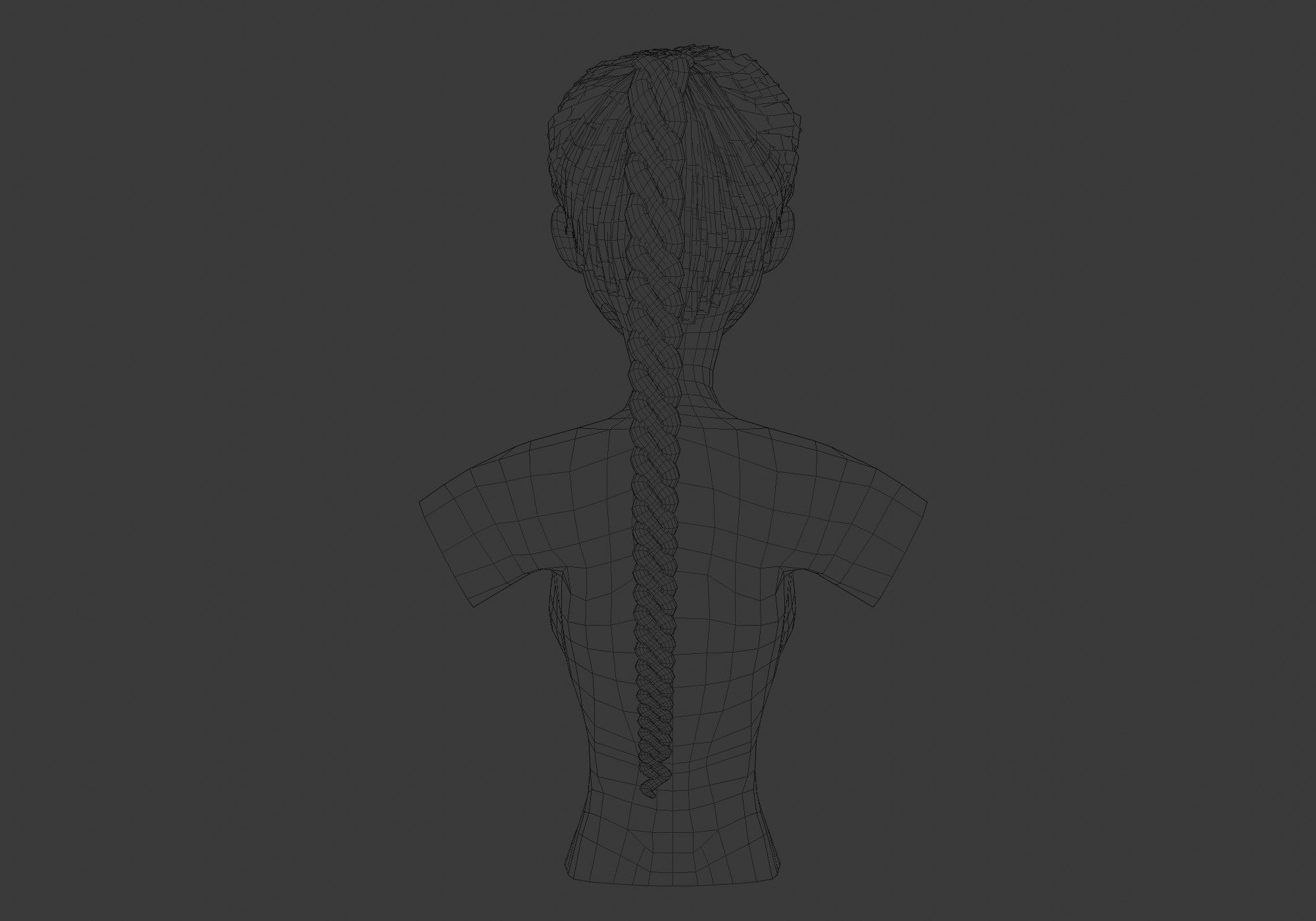 Long Braid Hairstyle 3D model_9