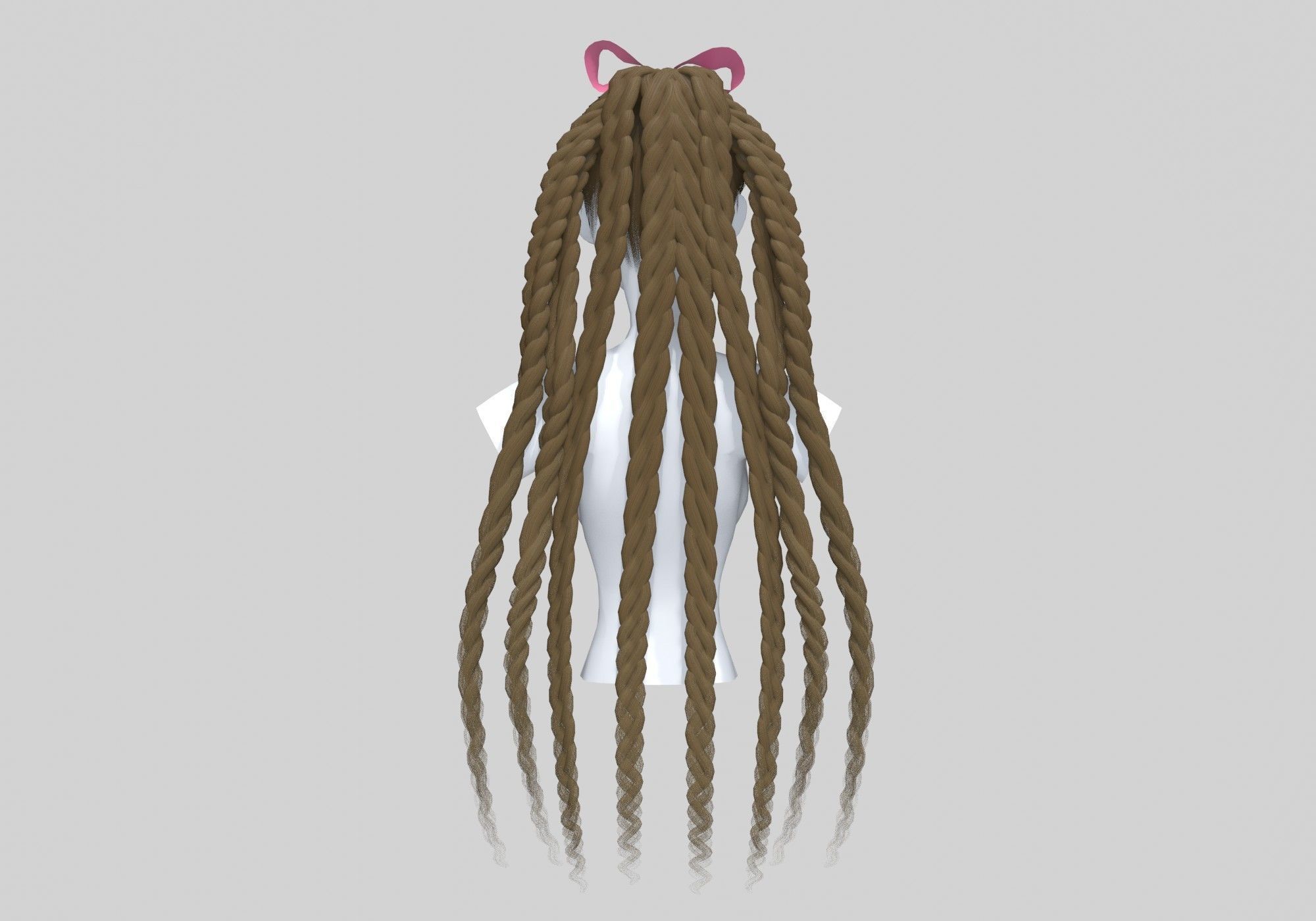 Female Stylized Hairstyle 3D model_4