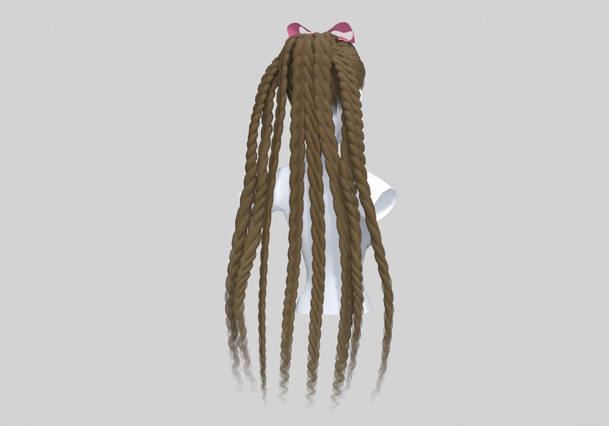 Female Stylized Hairstyle 3D model_3
