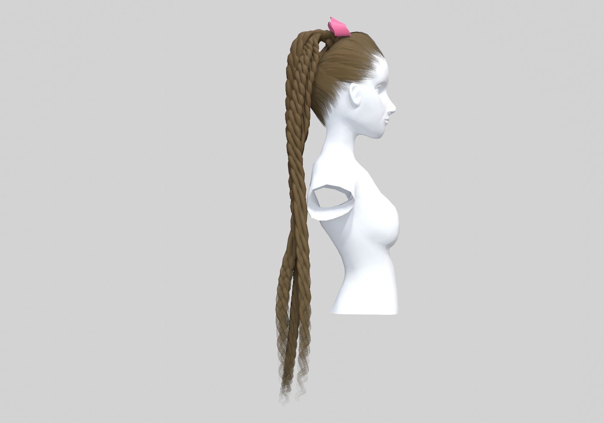 Female Stylized Hairstyle 3D model_2