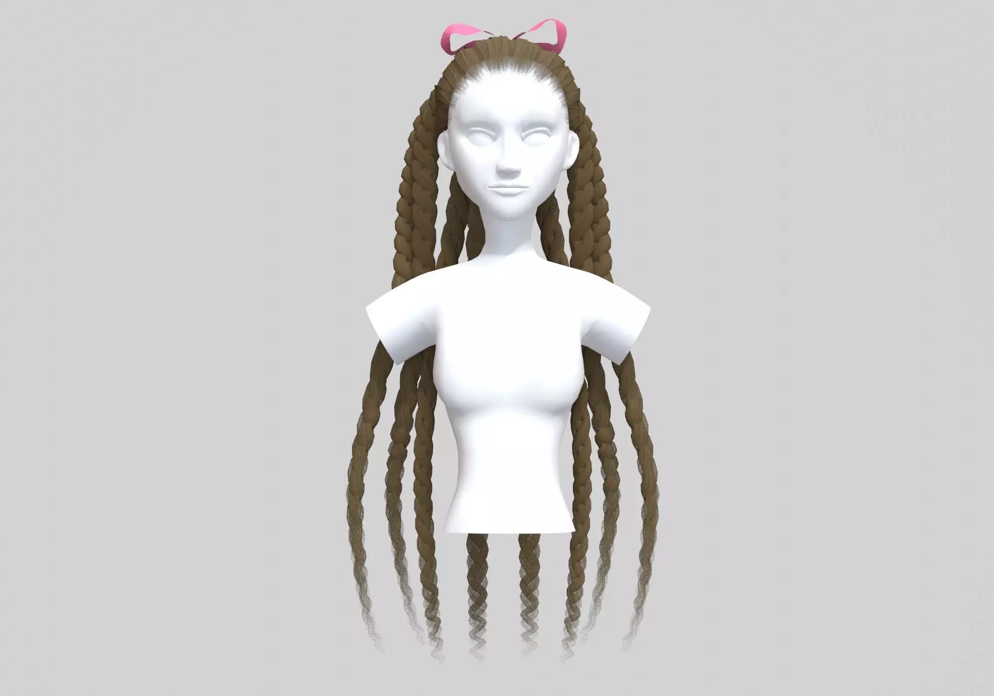 Female Stylized Hairstyle 3D model_0