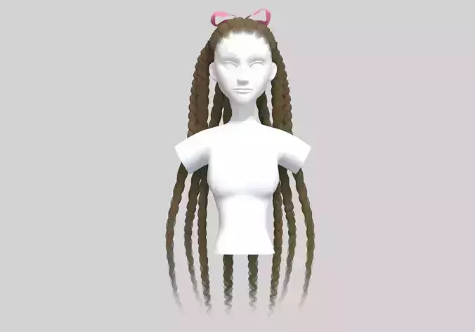 Female Stylized Hairstyle  3D model
