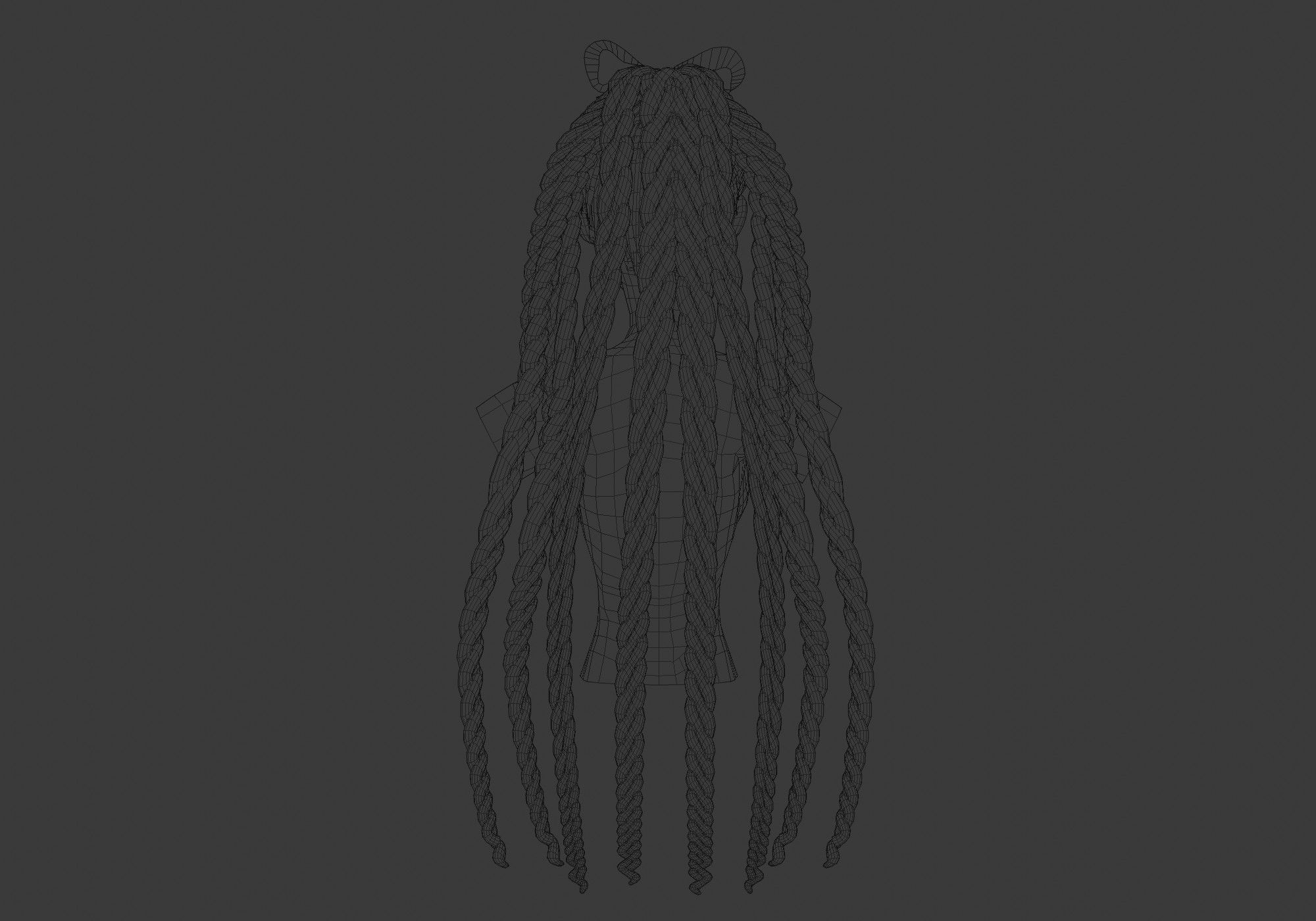 Female Stylized Hairstyle 3D model_9