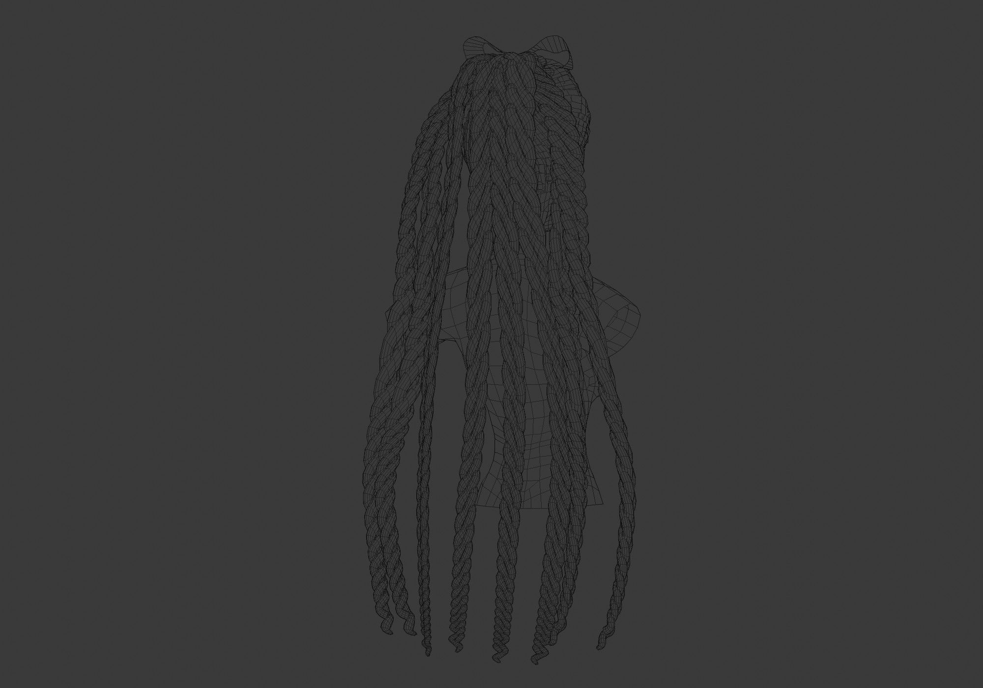 Female Stylized Hairstyle 3D model_8