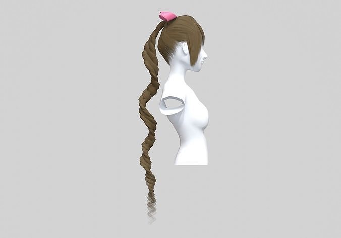 Cute Pigtail Hair  3D model