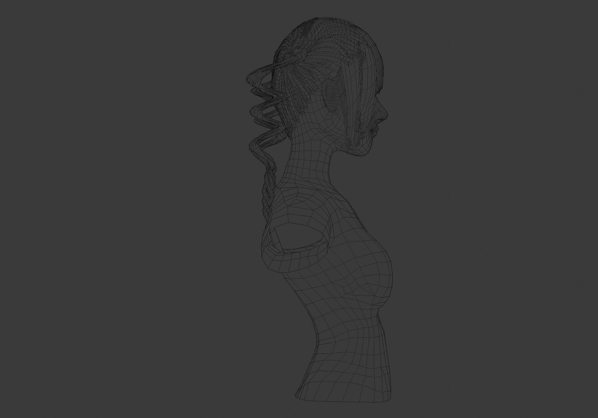 Curly Pigtails Hair 3D model_7