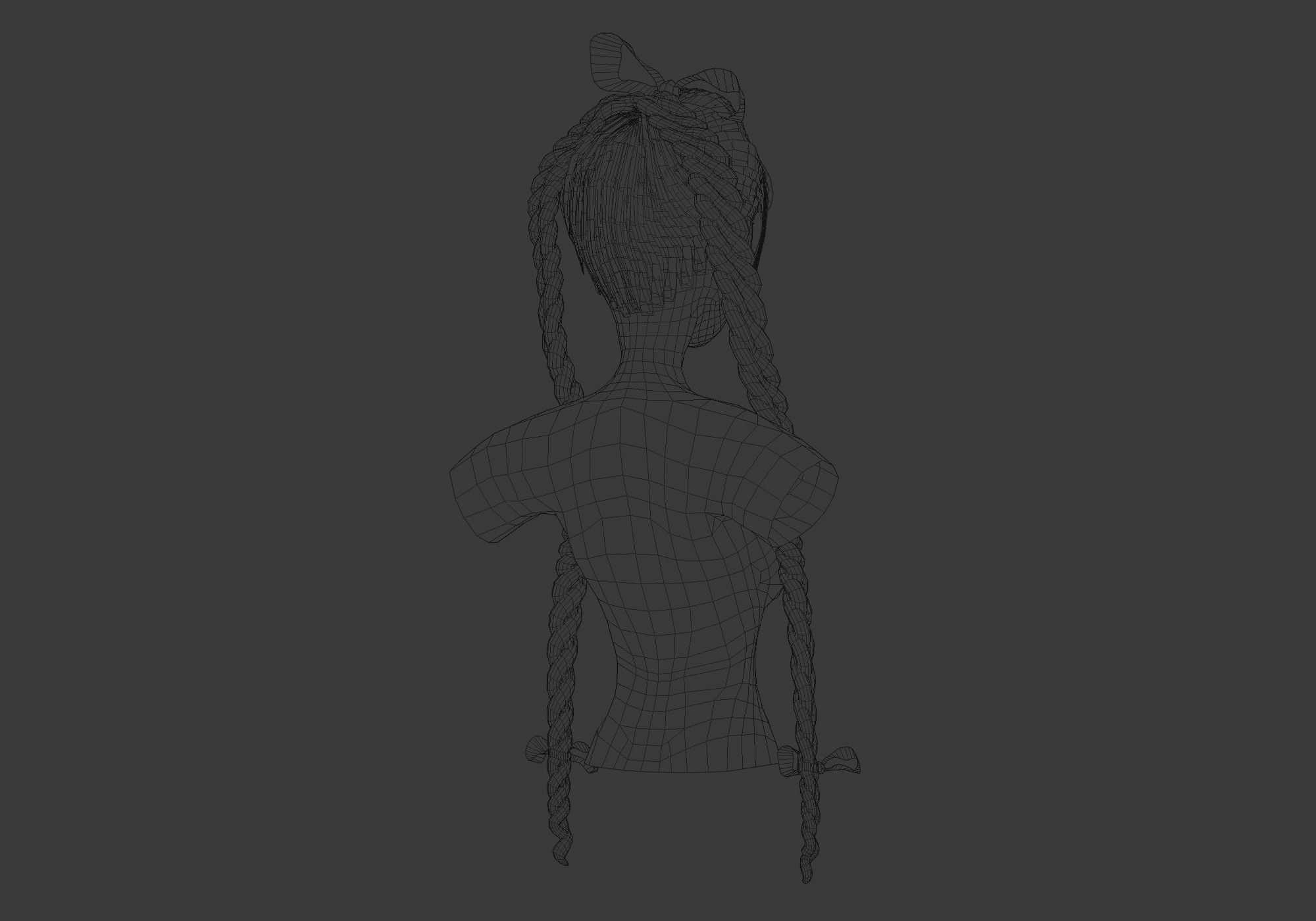 Braids Two Hairstyle 3D model_8
