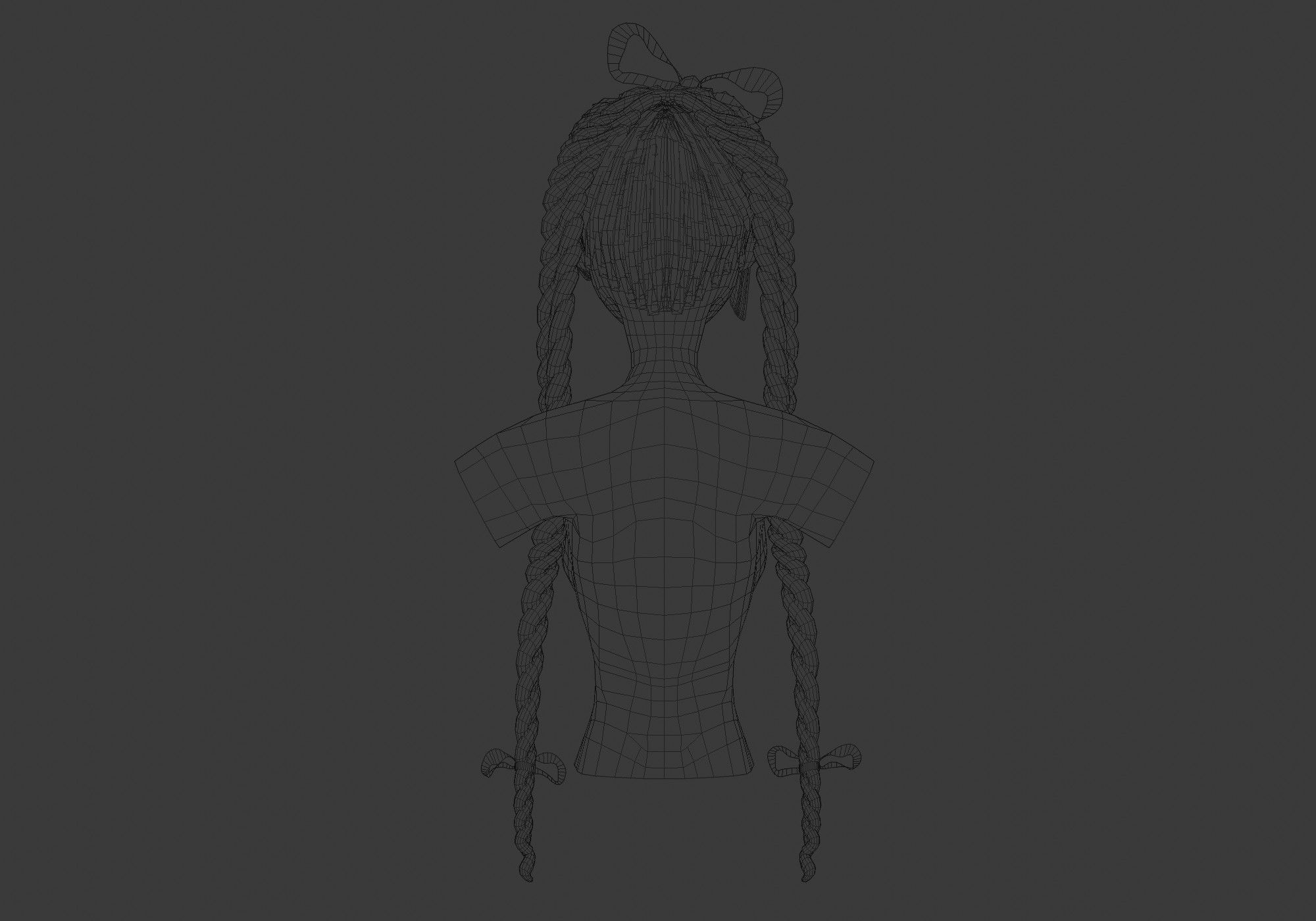 Braids Two Hairstyle 3D model_9
