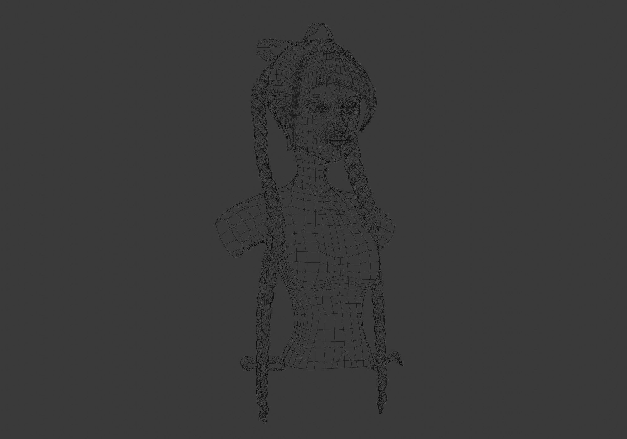 Braids Two Hairstyle 3D model_6